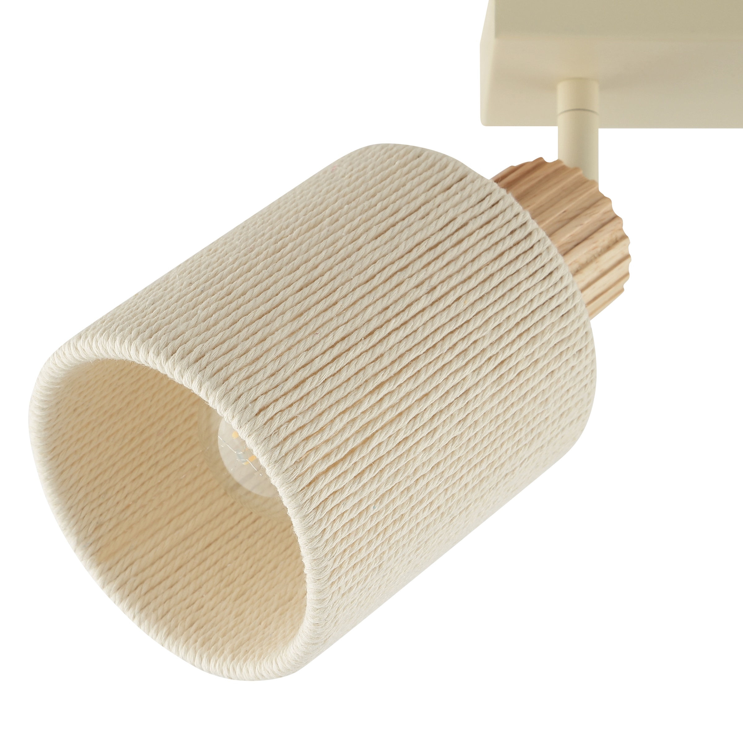 Brilliant Deckenstrahler »Arlo« E27 1 Stk. E27 Fassung, Strahler schwenkbar, Metall/Holz/Textil, beige