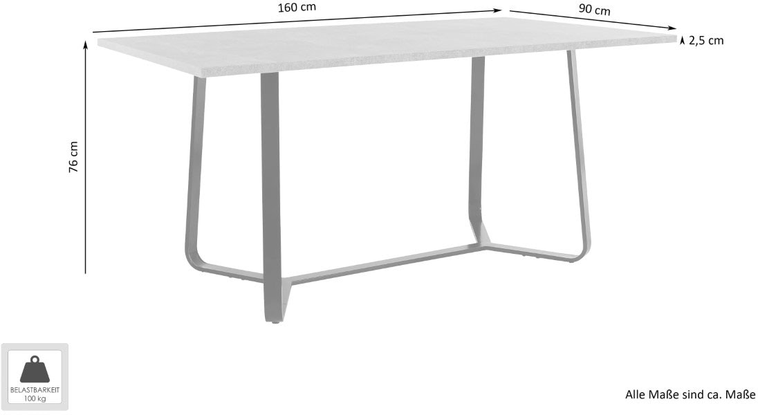 Homexperts Esstisch »Esstisch-Tilda«, Breite 140 oder 160 cm