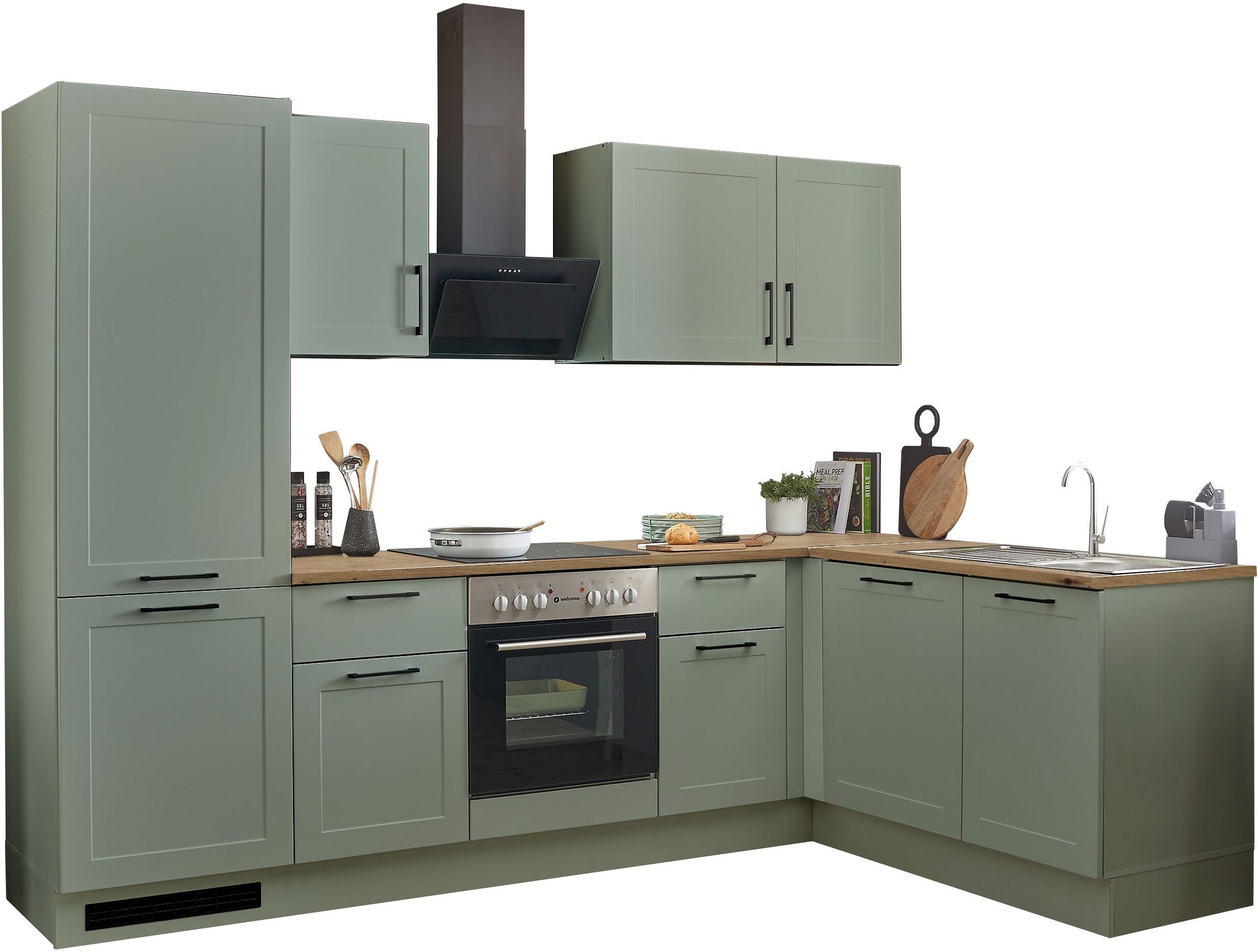 BASIC by Balculina Winkelküche »Marsi«, Stellmaße 280x175 cm, wahlweise mit E-Geräten, mit Soft-Close-Funktion