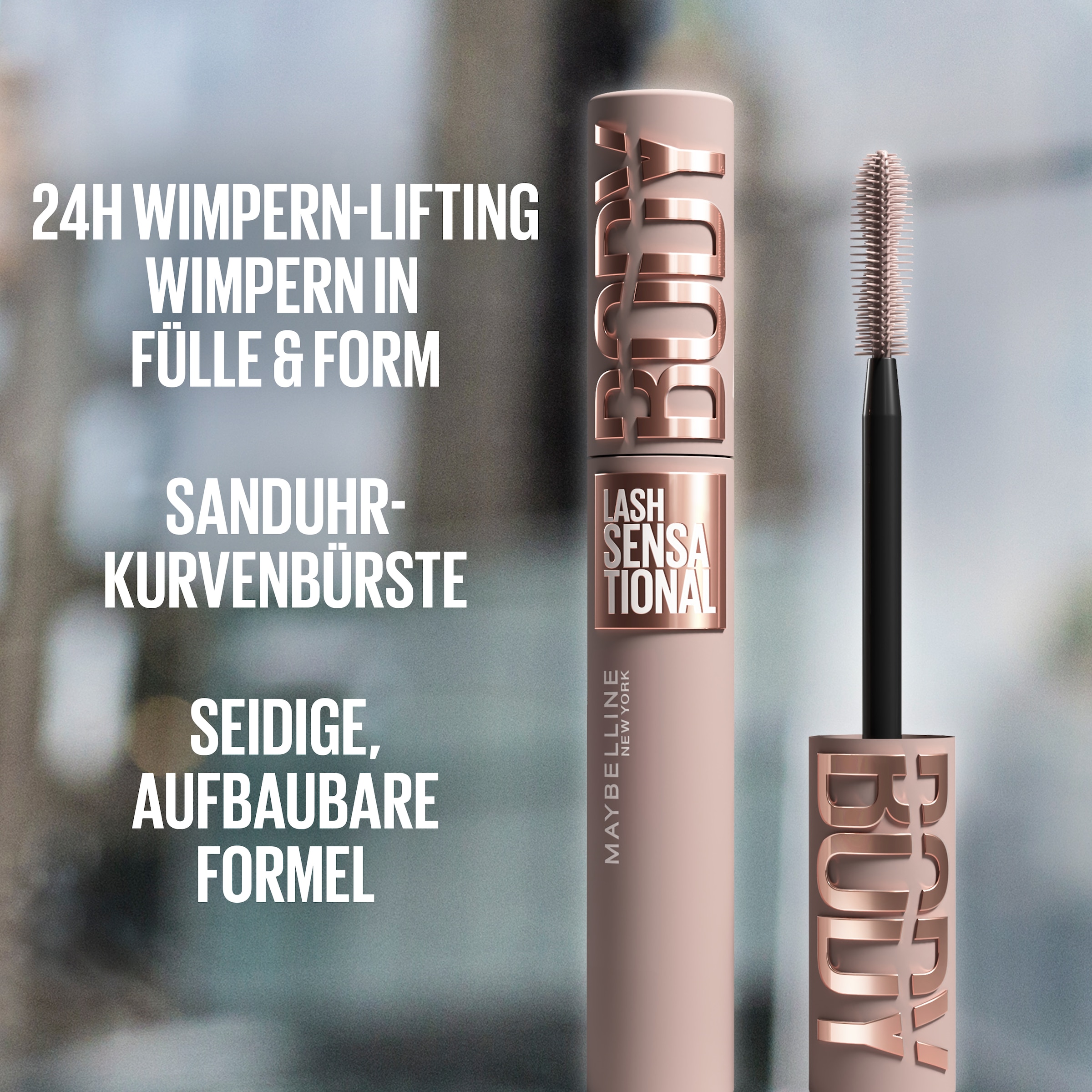 MAYBELLINE NEW YORK Mascara »LASH SENSATIONAL BODY MASCARA« voluminöse, perfekt geformte und geliftete Wimpern