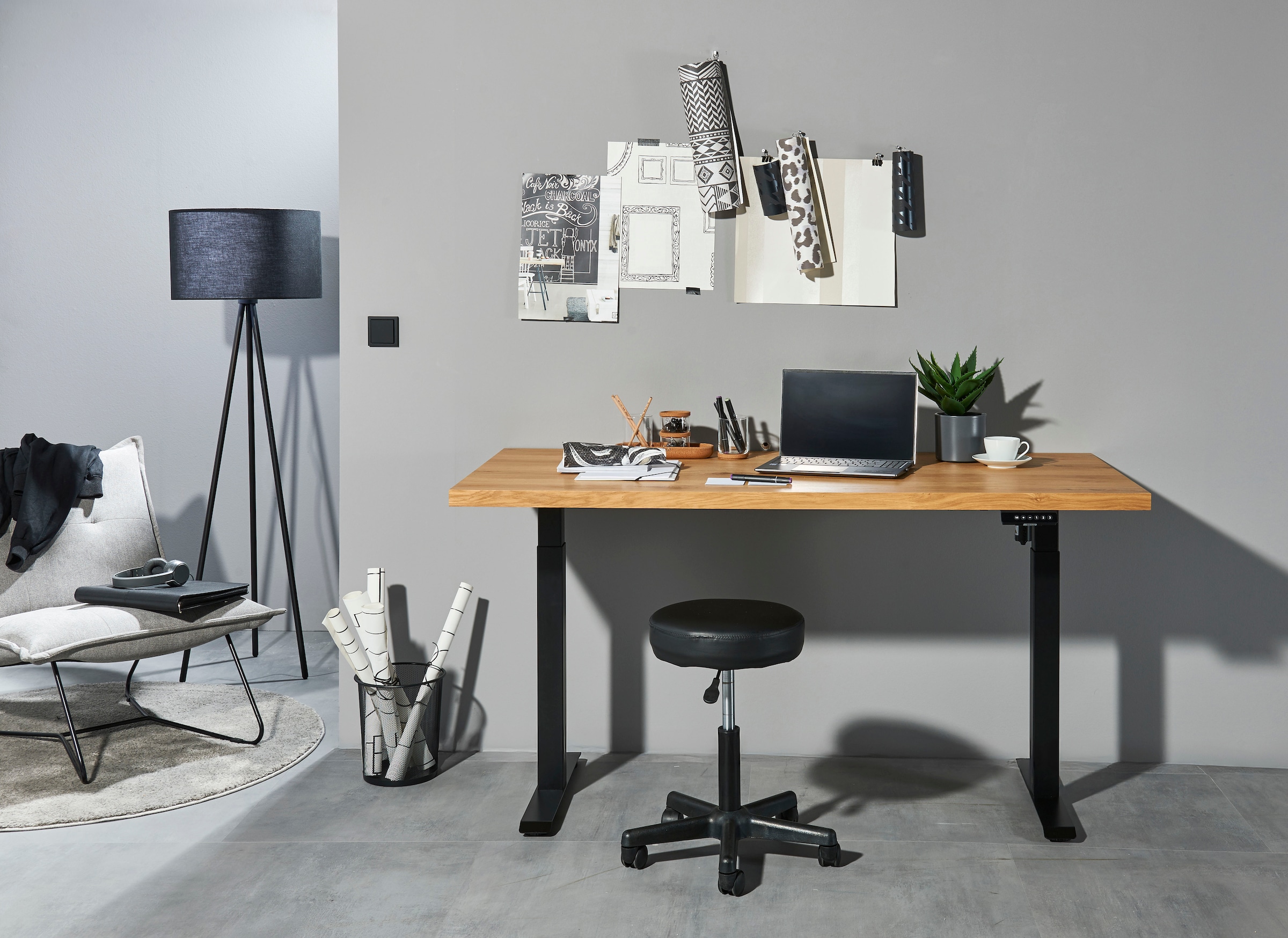 BEGA OFFICE Schreibtisch 2 Stk. tlg. Breite 160 cm, höhenverstellbar 72-116 cm