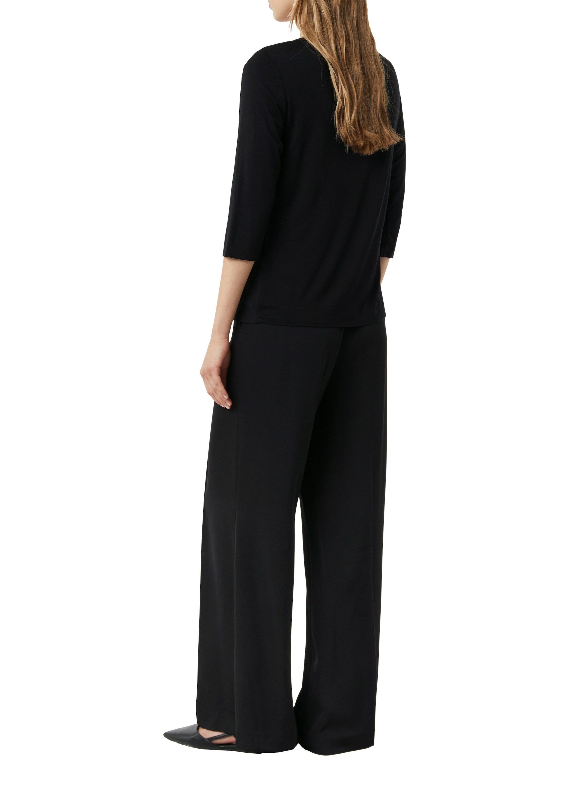 Comma 3/4-Arm-Shirt, mit Satin-Blende