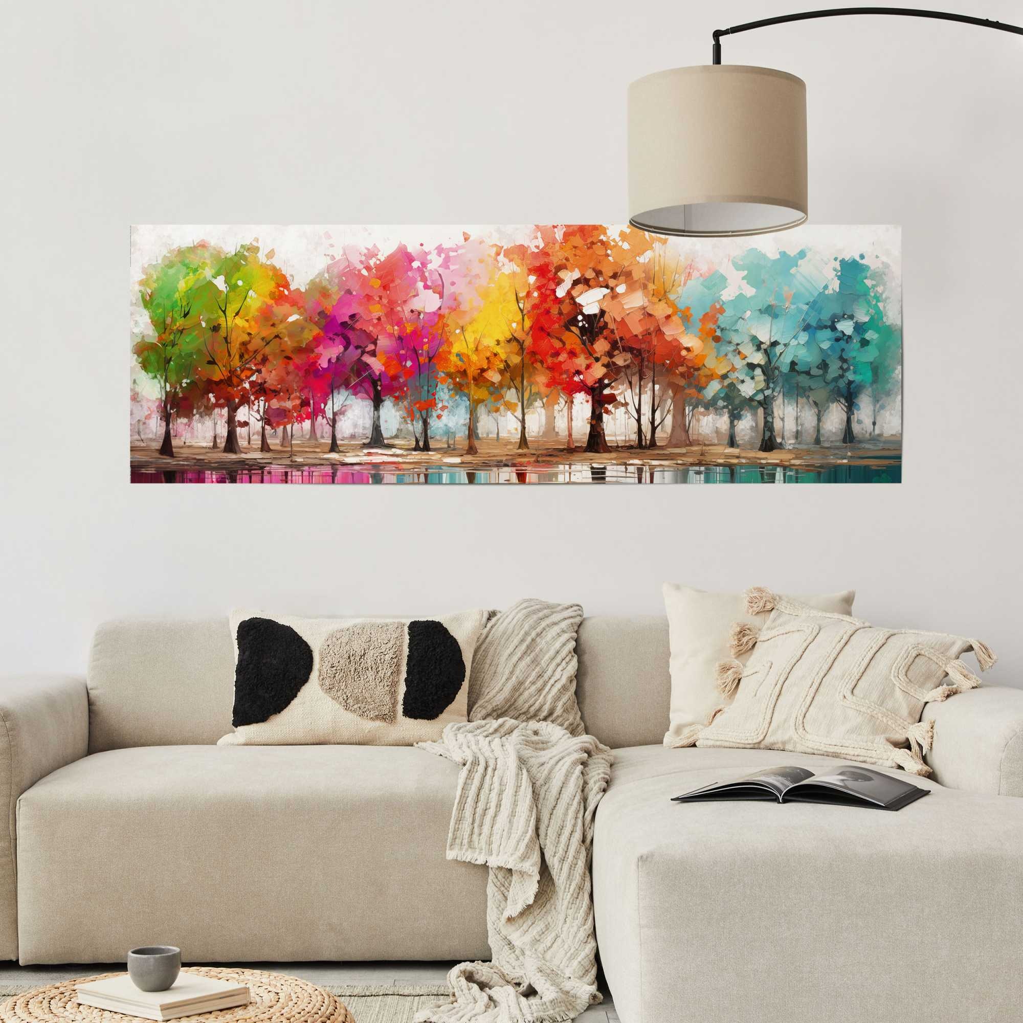 Reinders! Poster »Farbenfroher Wald«, Wohnzimmer - Mehrfarbig - 170 gr. Papier - Wald - 158x53 cm