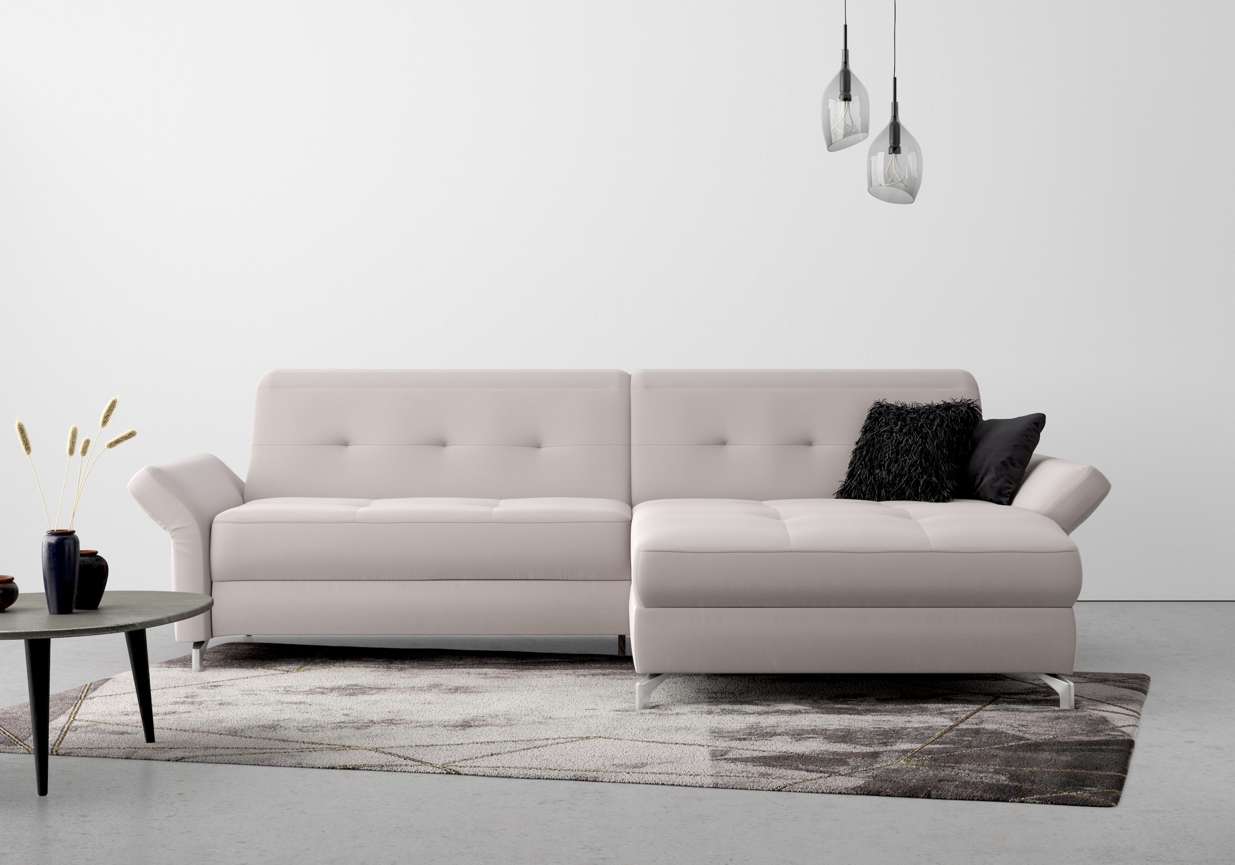 Home affaire Ecksofa "Maredo L-Form" Federkern, wahlweise auch mit Kopfteil günstig online kaufen