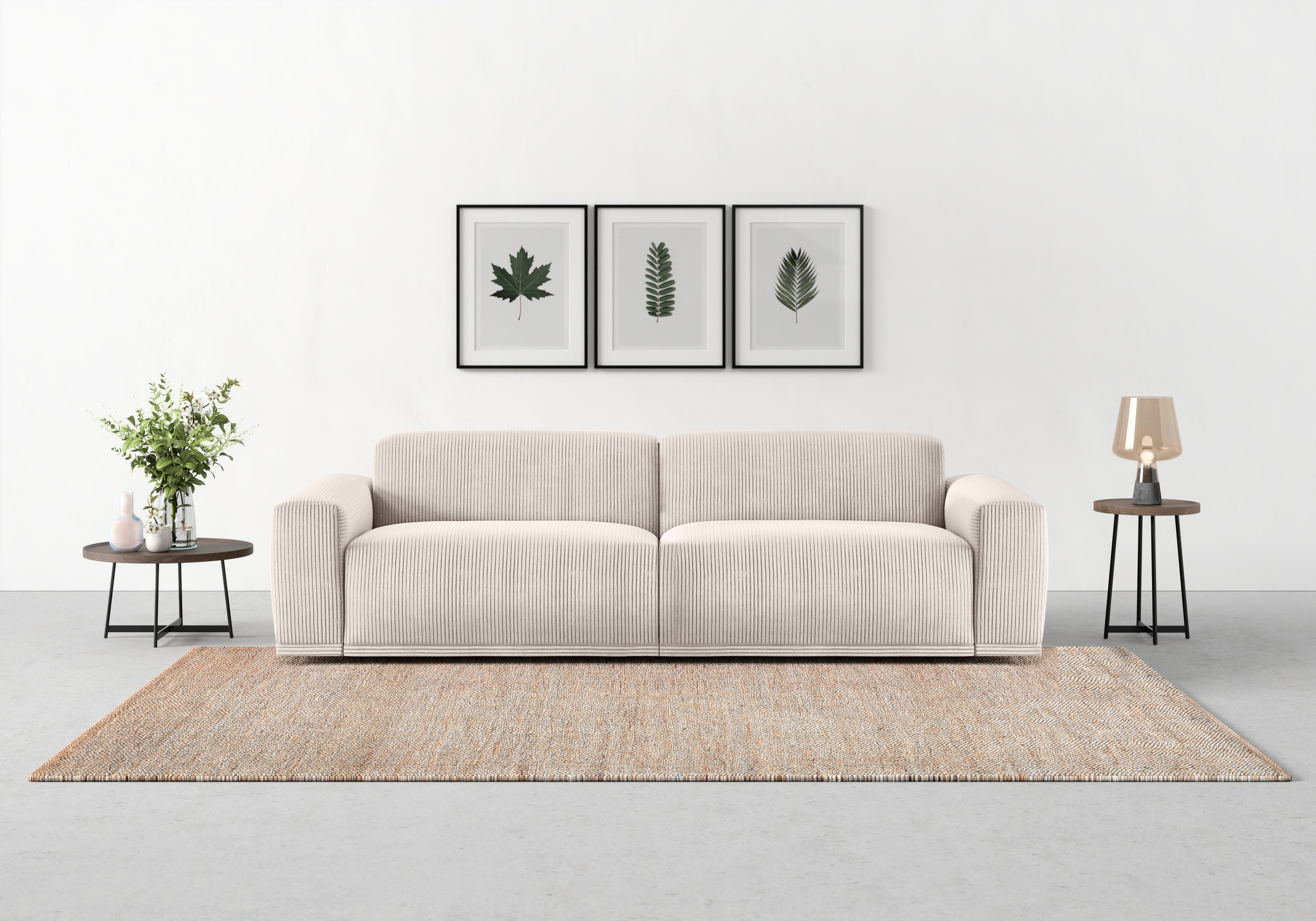 TRENDMANUFAKTUR Big-Sofa "Braga, mit hochwertigem Kaltschaum, Megasofa, in Cord erhältlich", modernes Big-Sofa, Couch mi