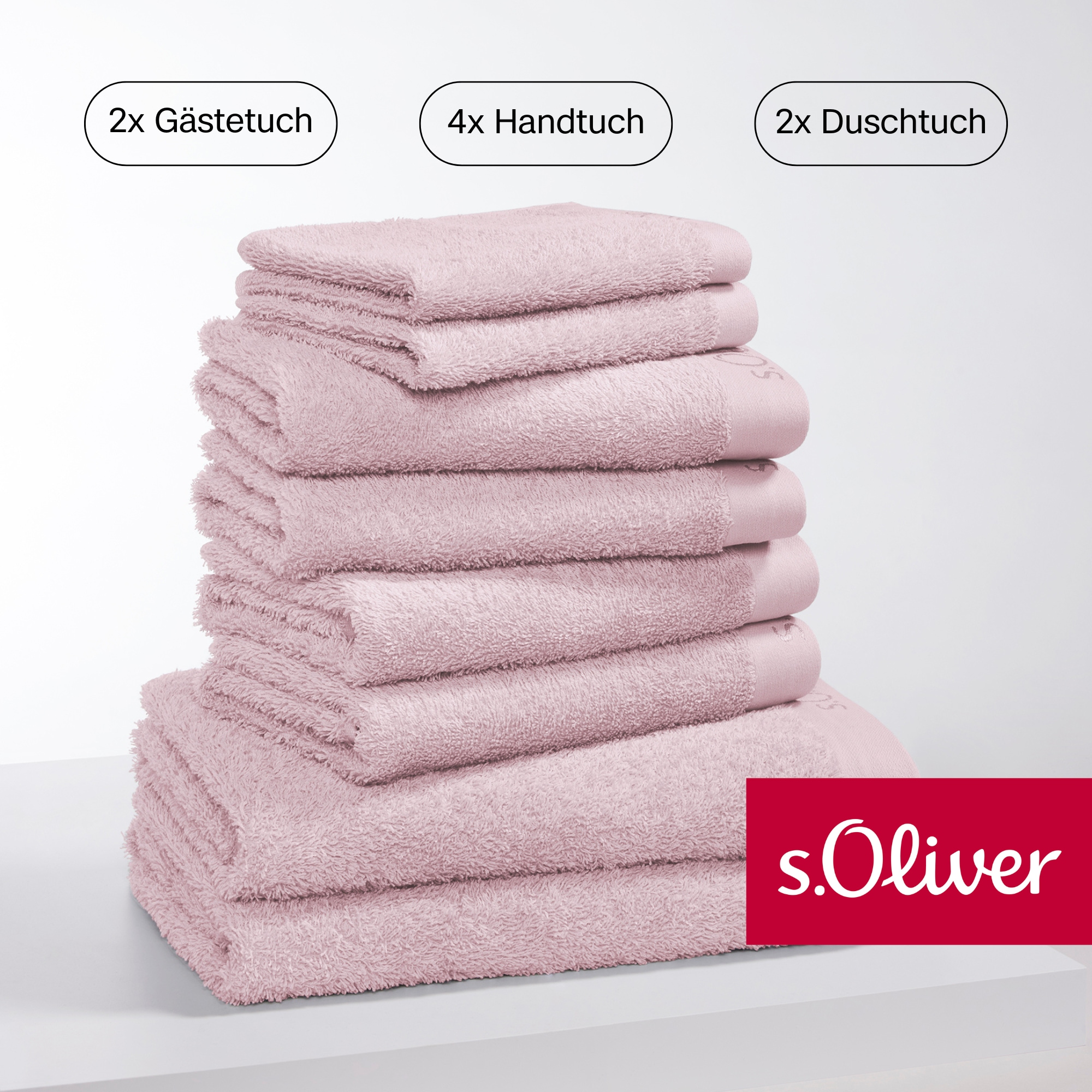 s.Oliver Handtuch Set »s. Oliver, besonders weich und saugfähig«, (Set, 8 St., 2 Gästetücher...