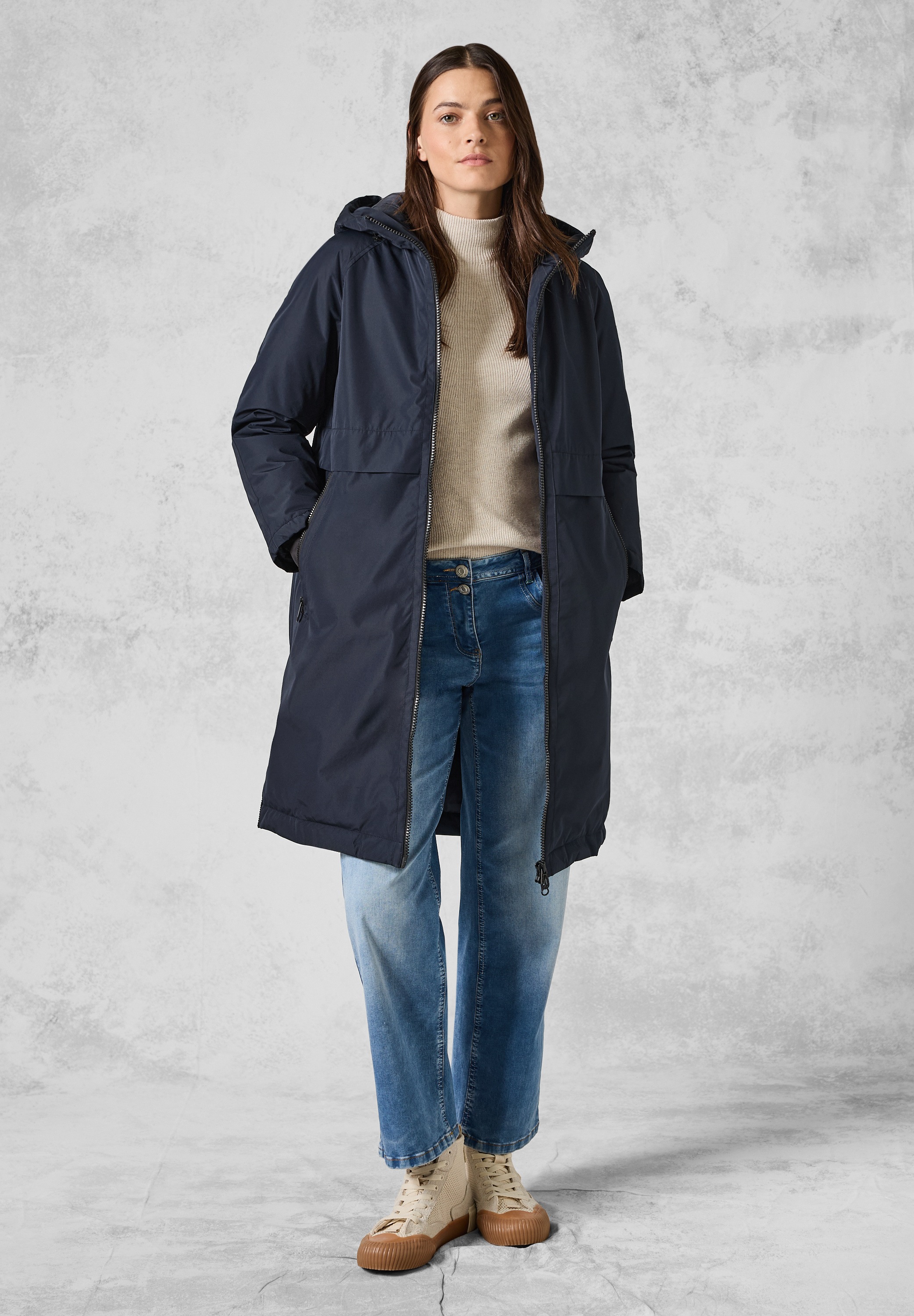 Cecil Trenchcoat, mit Kapuze mit Tunnelzugband