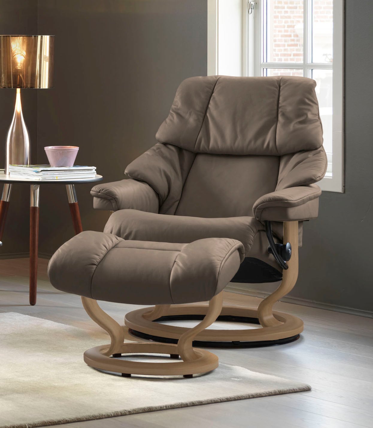 Stressless Fußhocker "Reno", mit Classic Base, Gestell Eiche