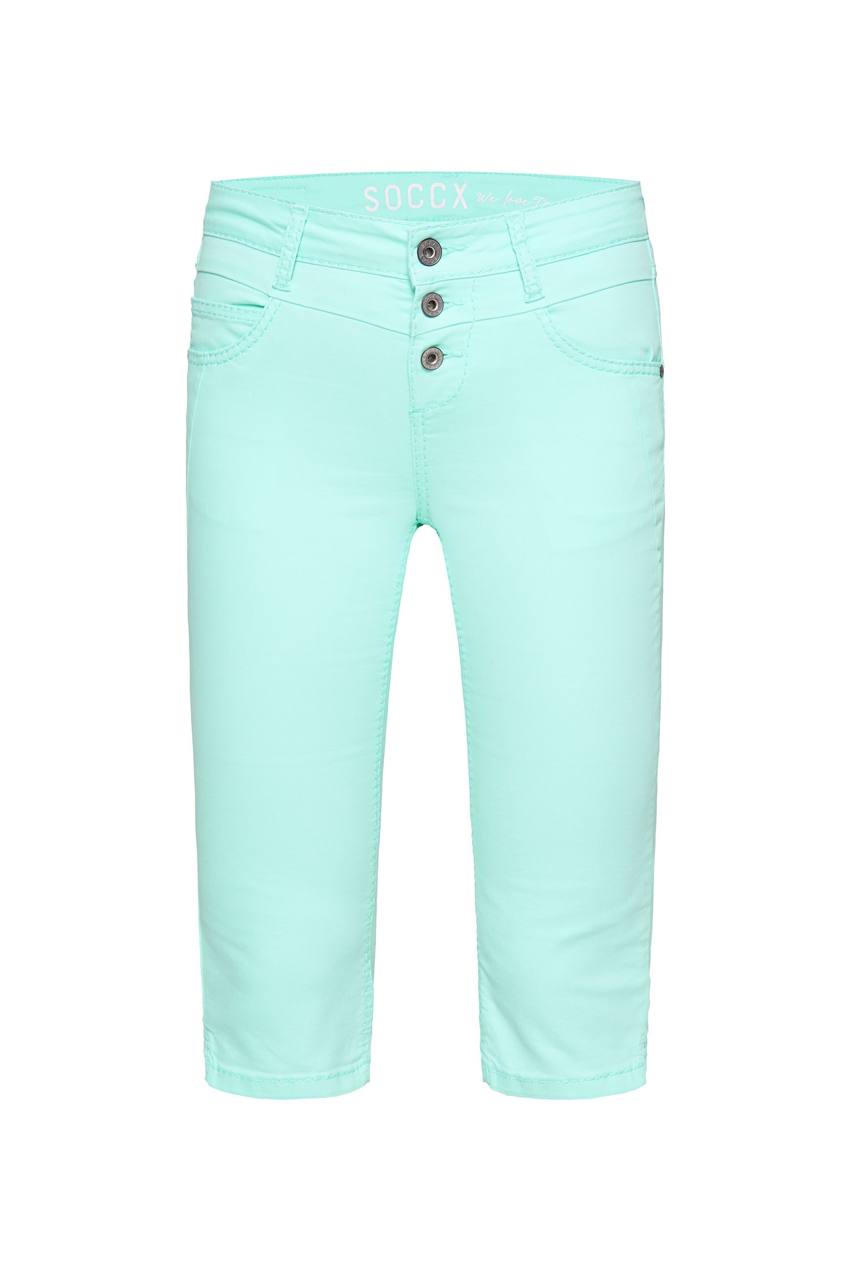 SOCCX Jeansshorts, mit sichtbarer Knopfleiste