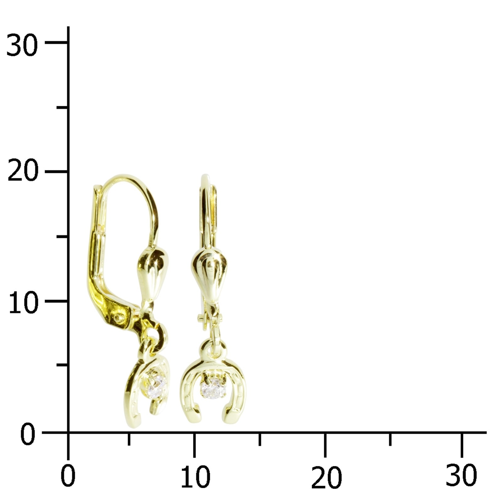 OSTSEE-SCHMUCK Paar Ohrhänger »- Hufeisen - Gold 333/000 - Zirkonia«