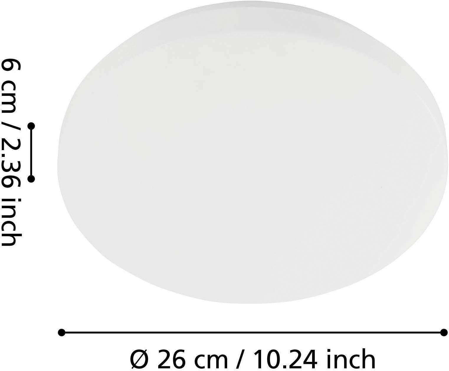 EGLO LED Deckenleuchte »POGLIOLA Deckenlampe rund, Aufbaulampe, flache Bauweise«, 1 flammig, Leuchtmittel LED-Modul | LED fest integriert, Ø26cm, Deckenleuchte, für Schlafzimmer und Flur, Lampe weiß, Leuchte