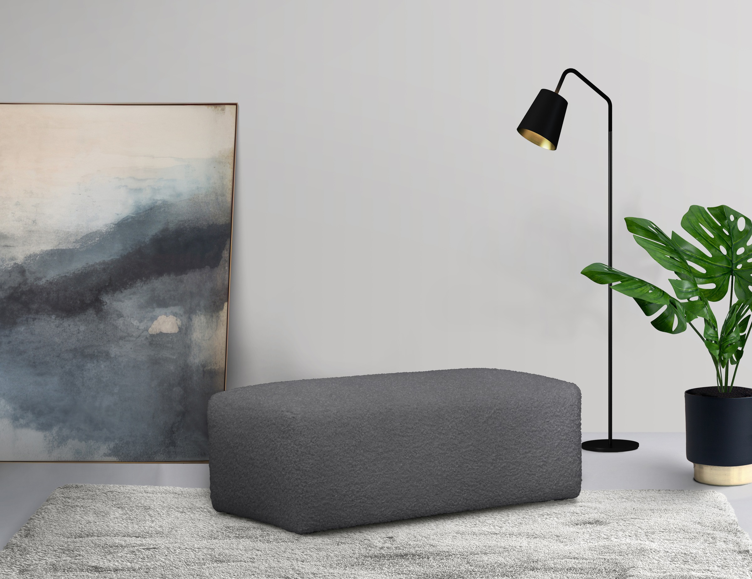 LeGer Home by Lena Gercke Polsterhocker "YANI Sitzhocker mit Wellenunterfed günstig online kaufen