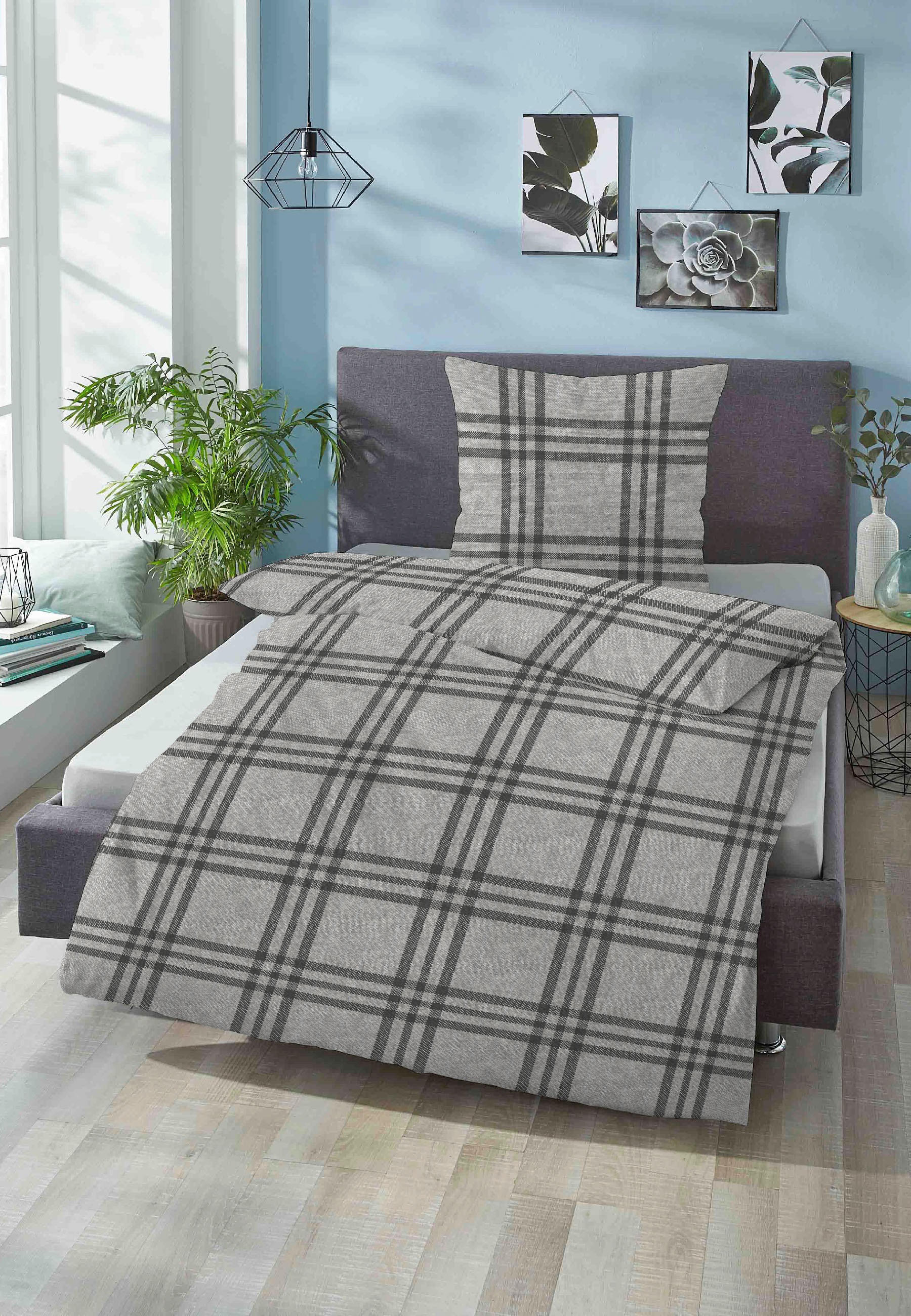 Biberna Bettwäsche "Lya" 2 Stk. tlg. kuschelig warm, weich, Melange, 100% B günstig online kaufen