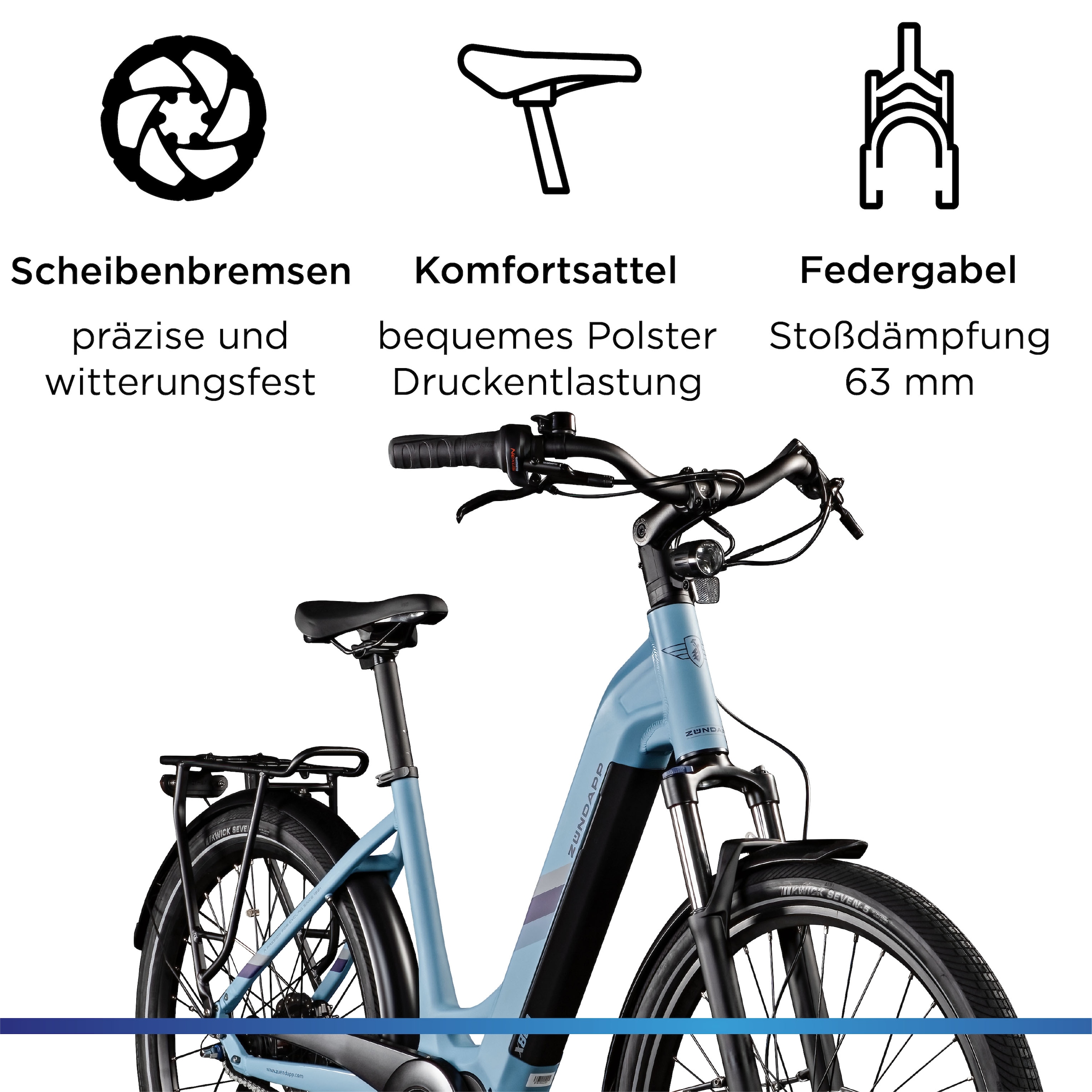 Zündapp »X800« 7 Gang Nabenschaltung Mittelmotor 250 W Pedelec, Elektrofahrrad für Damen und Herren