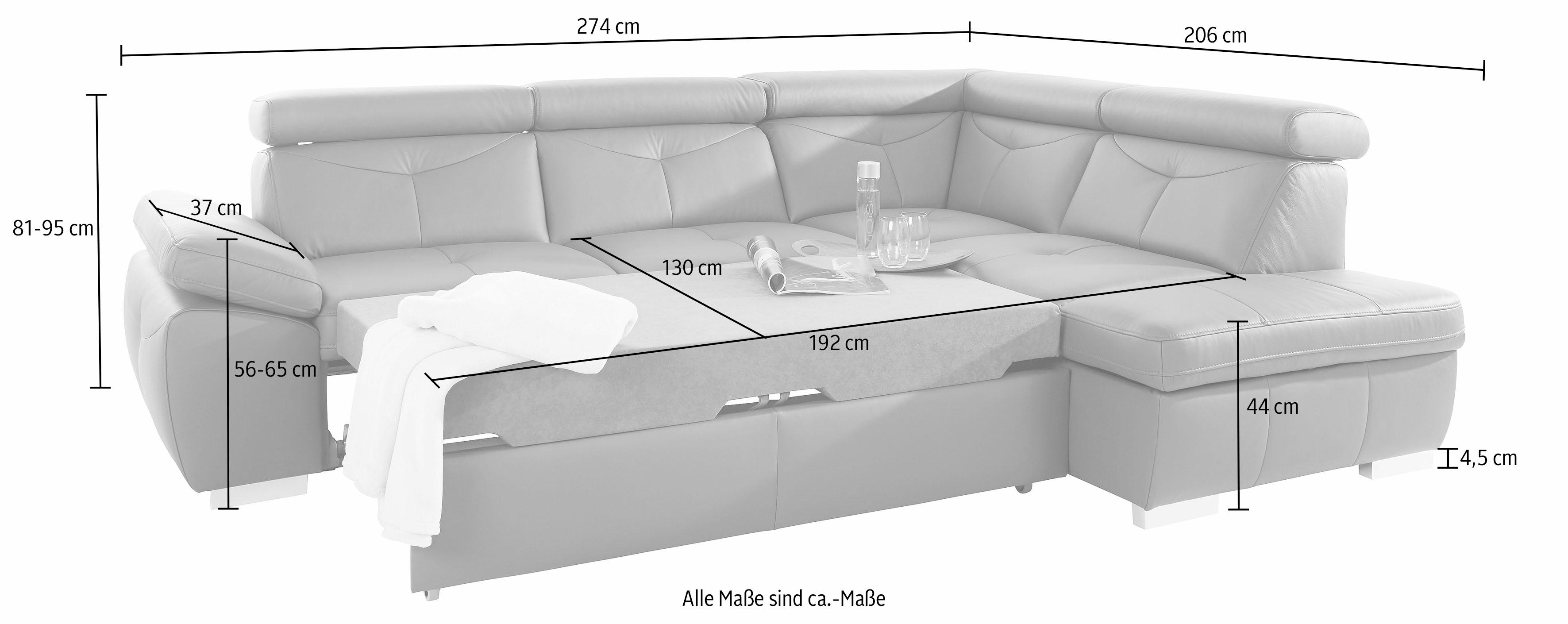 Thumbnail - exxpo - sofa fashion Ecksofa "Spring, super bequem und komfortabel mit Armteil- und Kopfteilfunktion" wahlweise mit Bett...