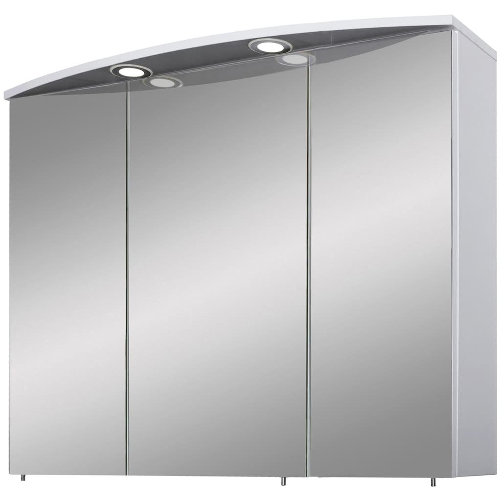 Schildmeyer Spiegelschrank »Verona«, Breite 90 cm, 3-türig, 2 LED-Einbaustrahler, Schalter-/Steckdosenbox