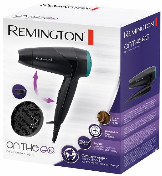 Remington Haartrockner »D1500«, 2000 W, 2 Aufsätze, mit umklappbarem Griff