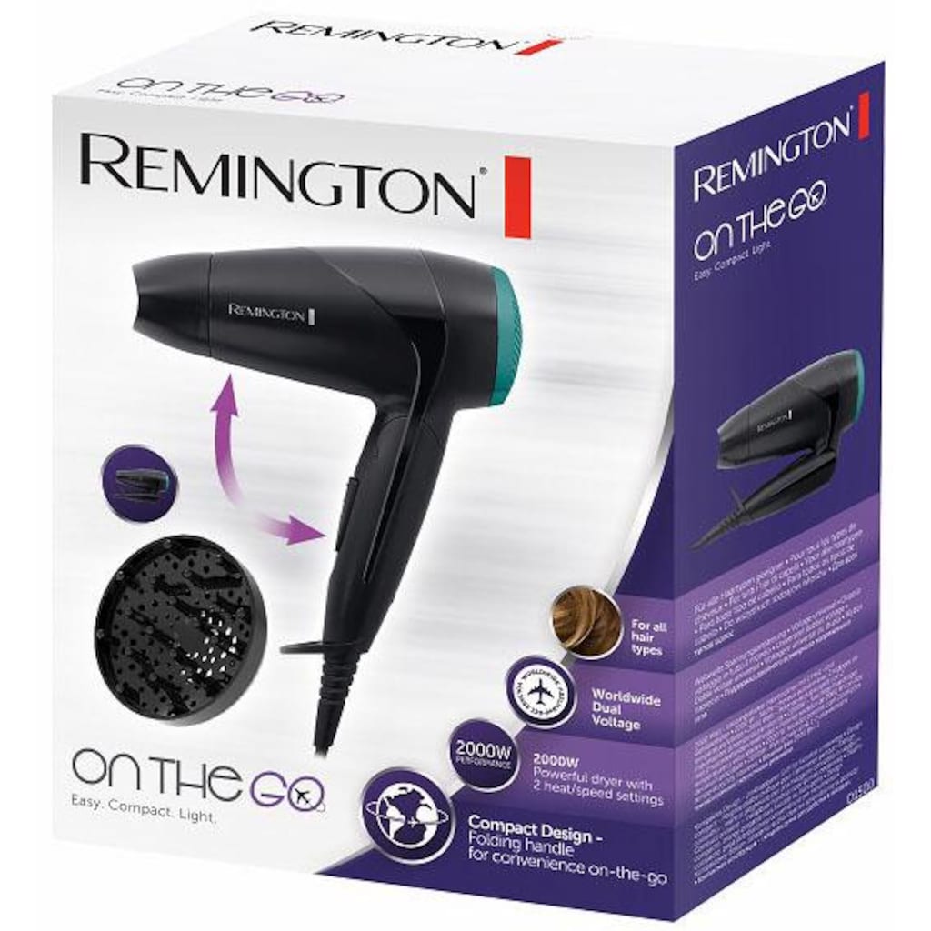 Remington Haartrockner »D1500«, 2000 W, 2 Aufsätze