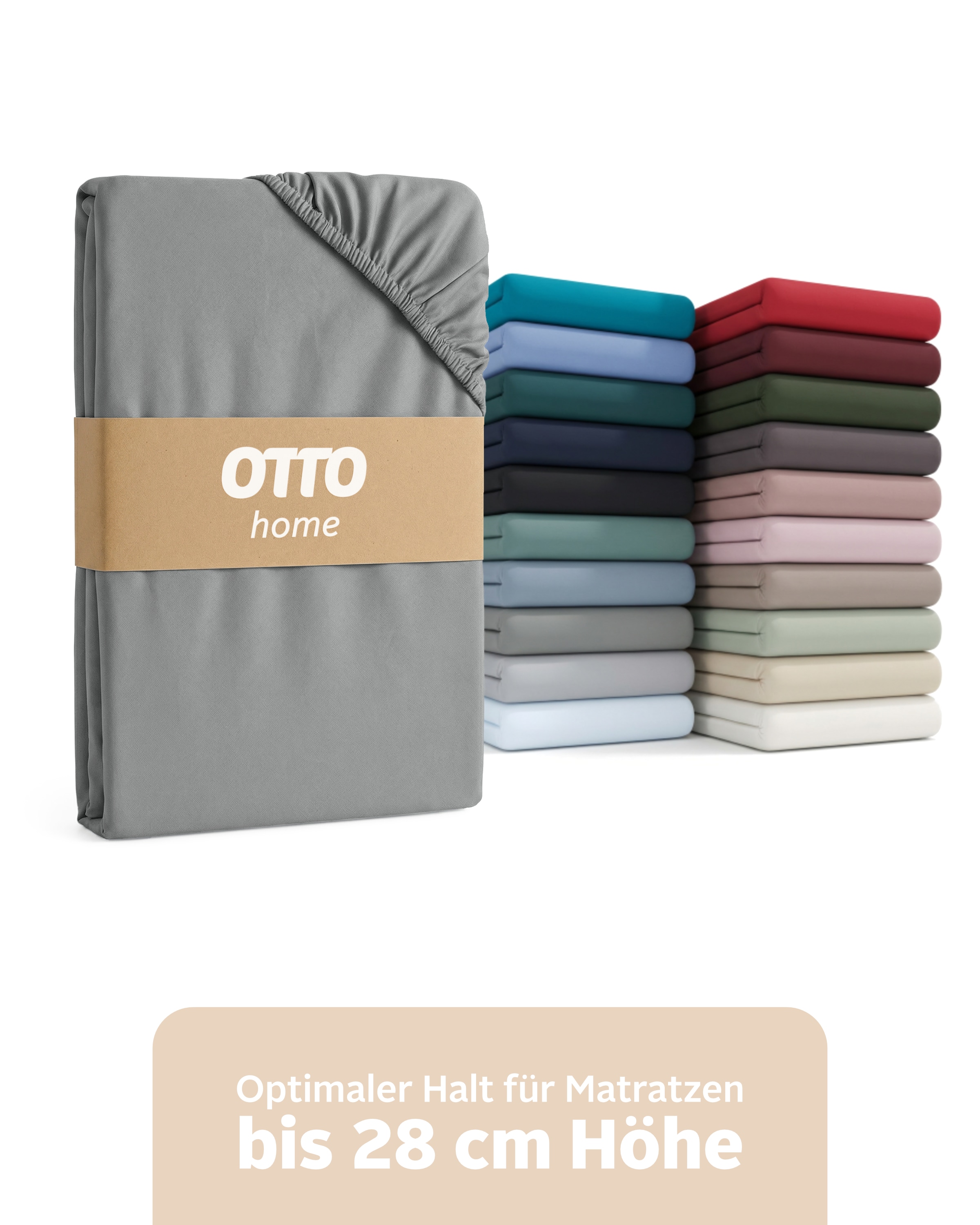 OTTO home "BLACKBERRY in PREMIUM und BASIC Qualität, 100% Baumwolle" für hohe Matratzen bis 28 cm, Bettlaken, Spannbetttuch, Boxspring