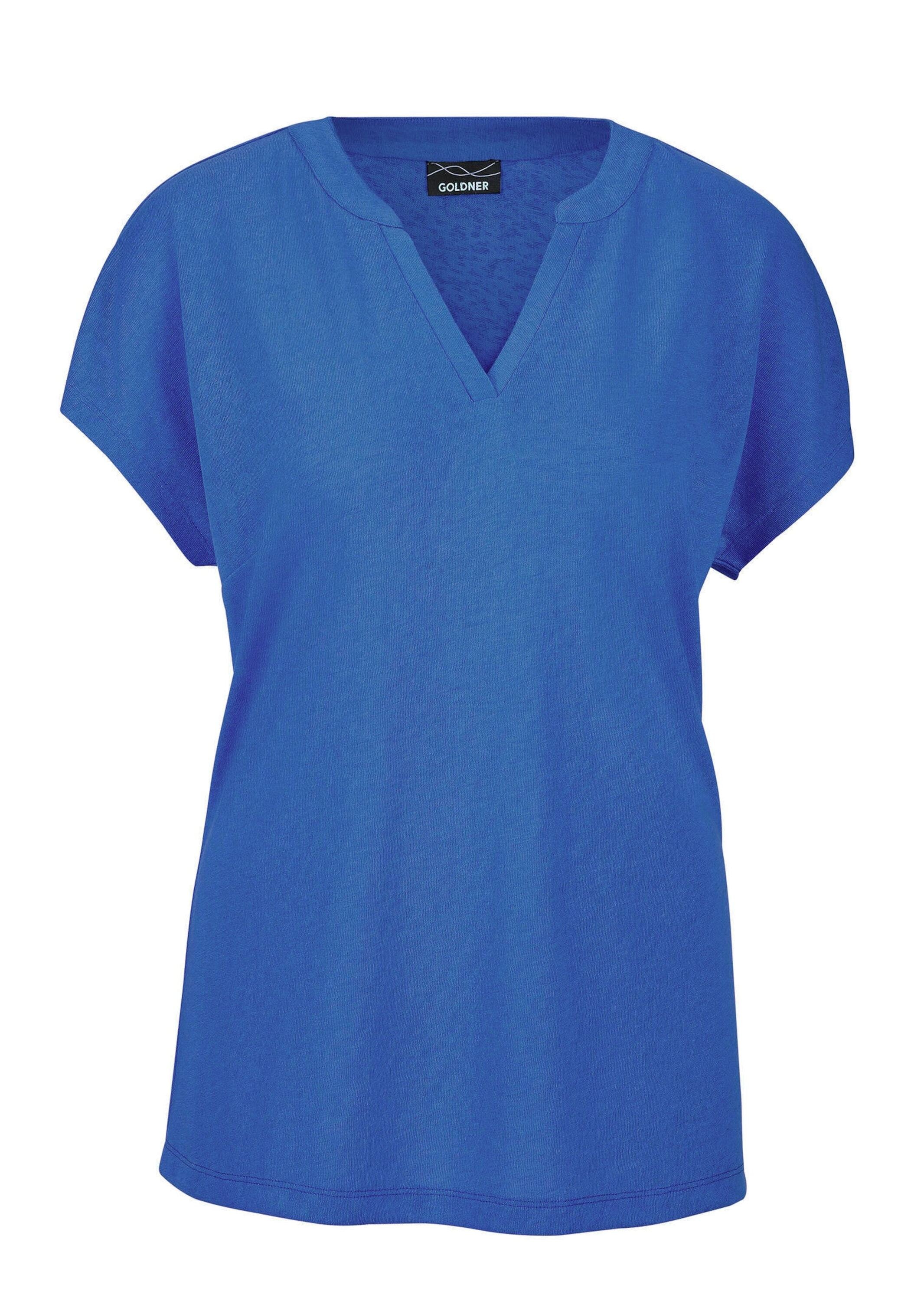 GOLDNER Kurzarmshirt "Kurzgröße Luftiges Basicshirt mit V-Ausschnitt" günstig online kaufen