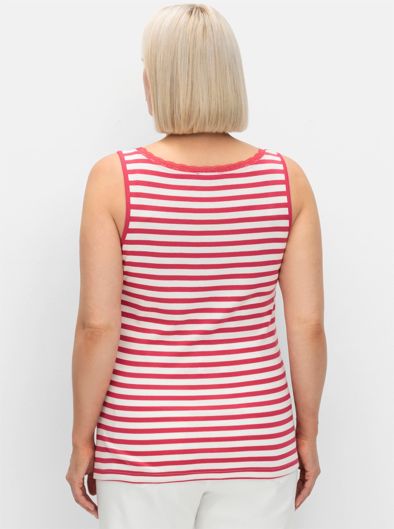 Sheego Tanktop Women Pink-Striped Size 56 2