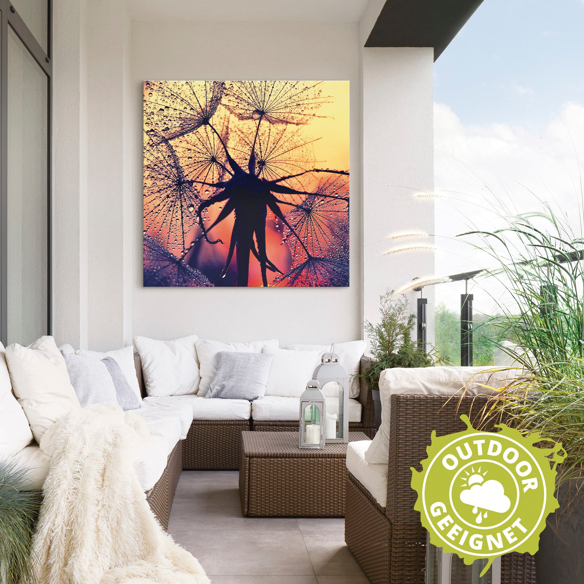 Artland Leinwandbild »Pusteblume im Sonnenuntergang«, Blumen, (1 St.), auf Keilrahmen gespannt
