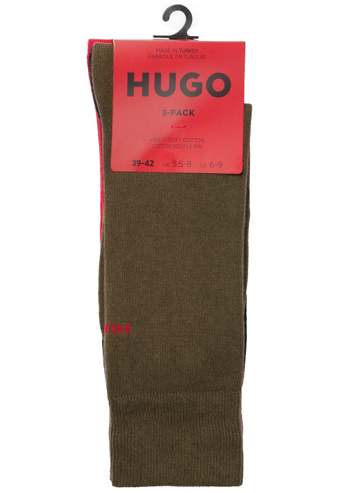 HUGO Underwear Businesssocken »3P RS UNI CC«, (Packung, 3 Paar, 3er Pack), mit kontrastfarbenen HUGO Logo-Schriftzug