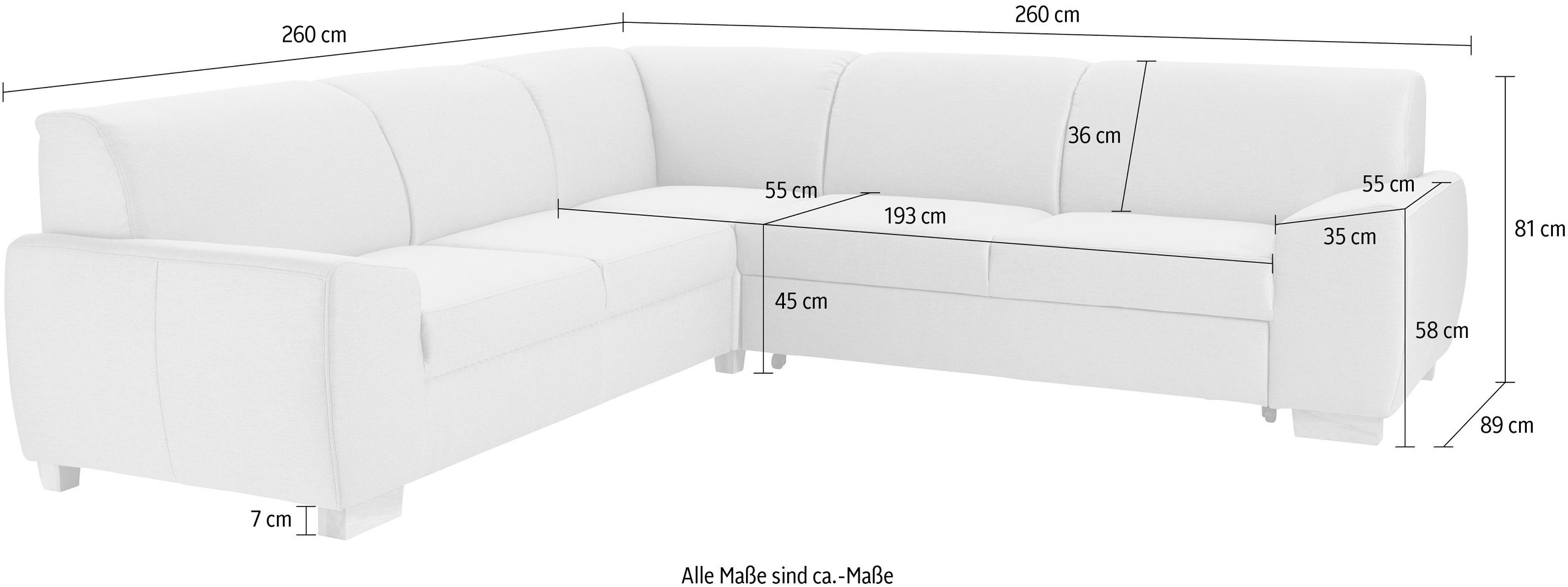 DOMO collection Ecksofa »Incanto kubische Formensprache, komfortabel, flache Armlehnen, L-Form«, wahlweise mit Bettfunktion