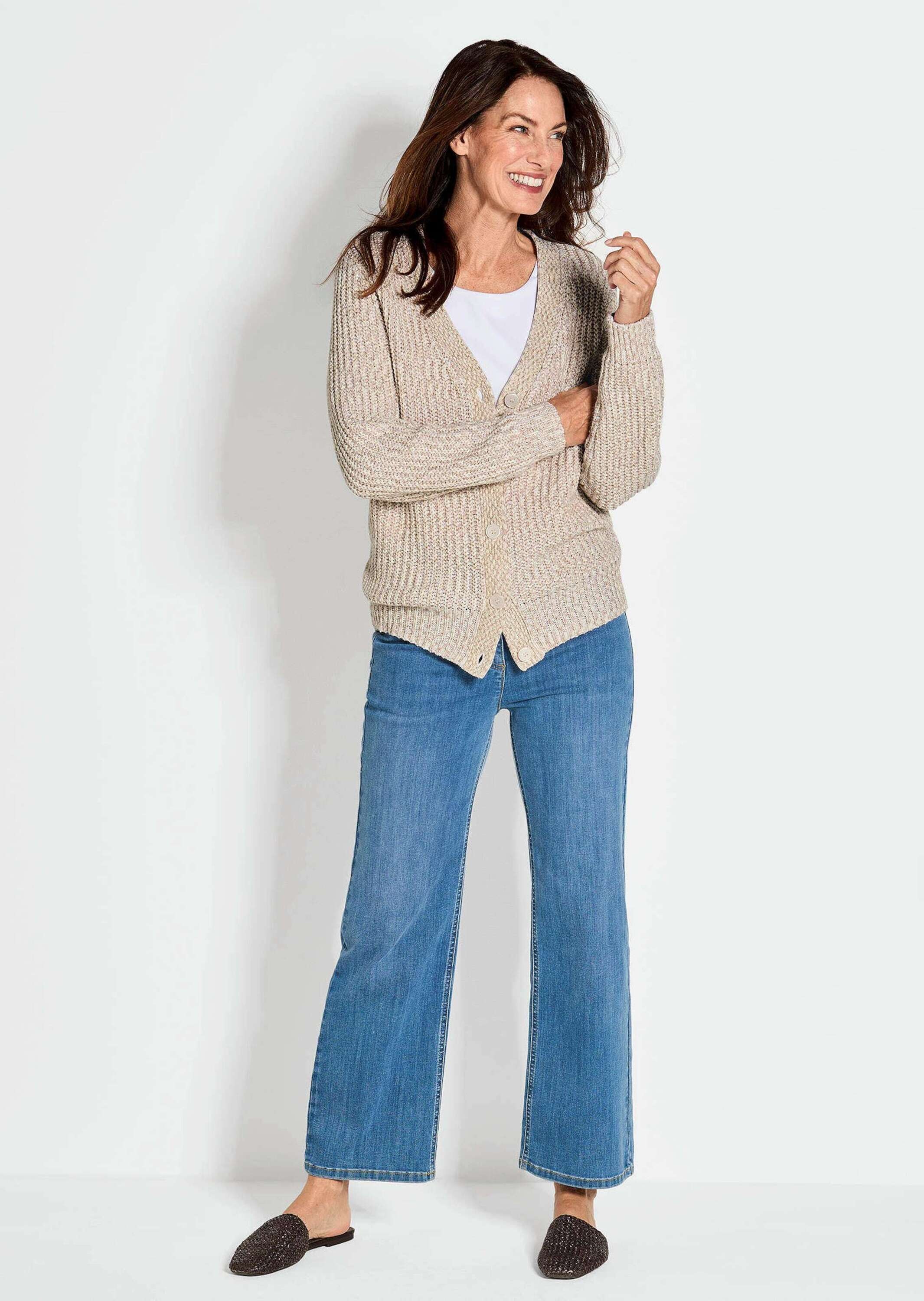 GOLDNER Strickjacke "Langarm Strickjacke mit V-Ausschnitt" günstig online kaufen