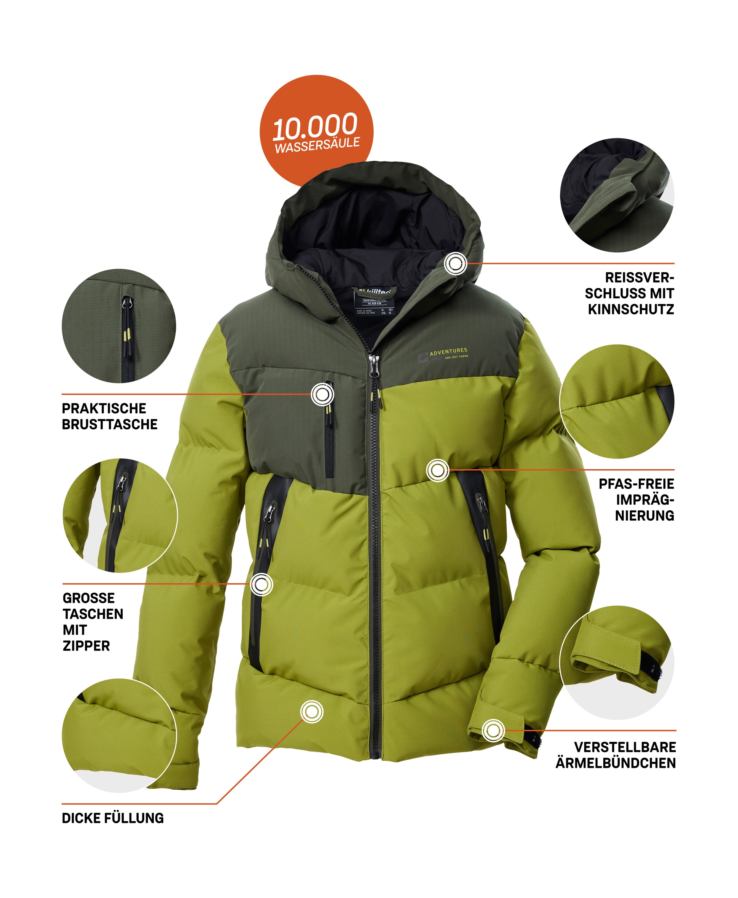 Killtec Steppjacke »KOW 230 BYS QLTD JCKT«, Winddichte, wasserabweisende Kinderjacke mit verstellbaren Bündchen