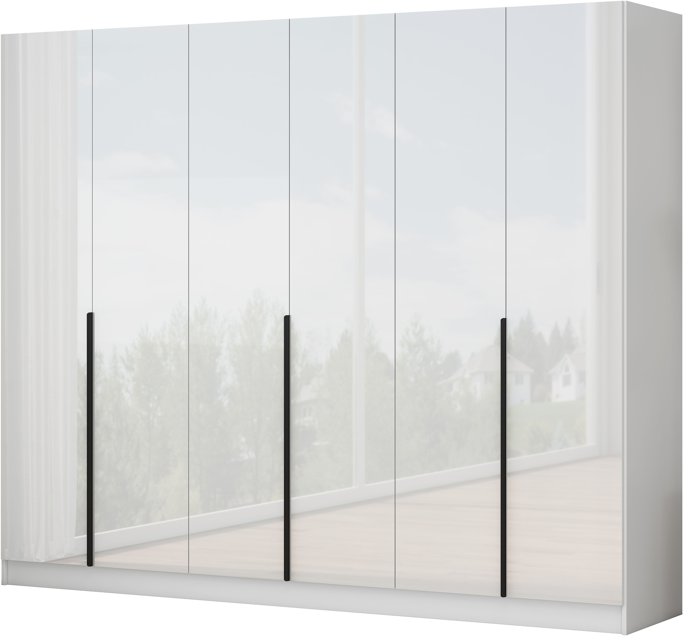OTTO home Kleiderschrank »Annor Schlafzimmerschrank Breite 242cm hochglanz Schrank Garderobe« Drehtürenschrank mit perfekter Innenausstattung - elegante Türgriffe