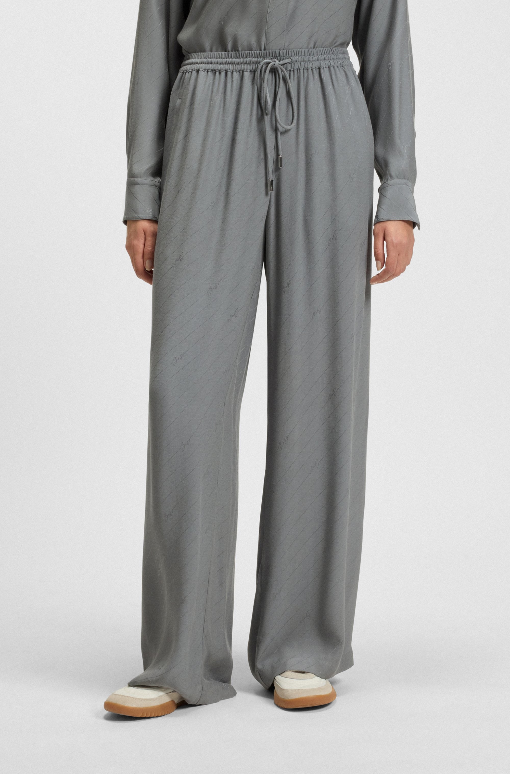 BOSS ORANGE Stoffhose "Tane Premium Damenmode", mit Logo-Jacquard günstig online kaufen