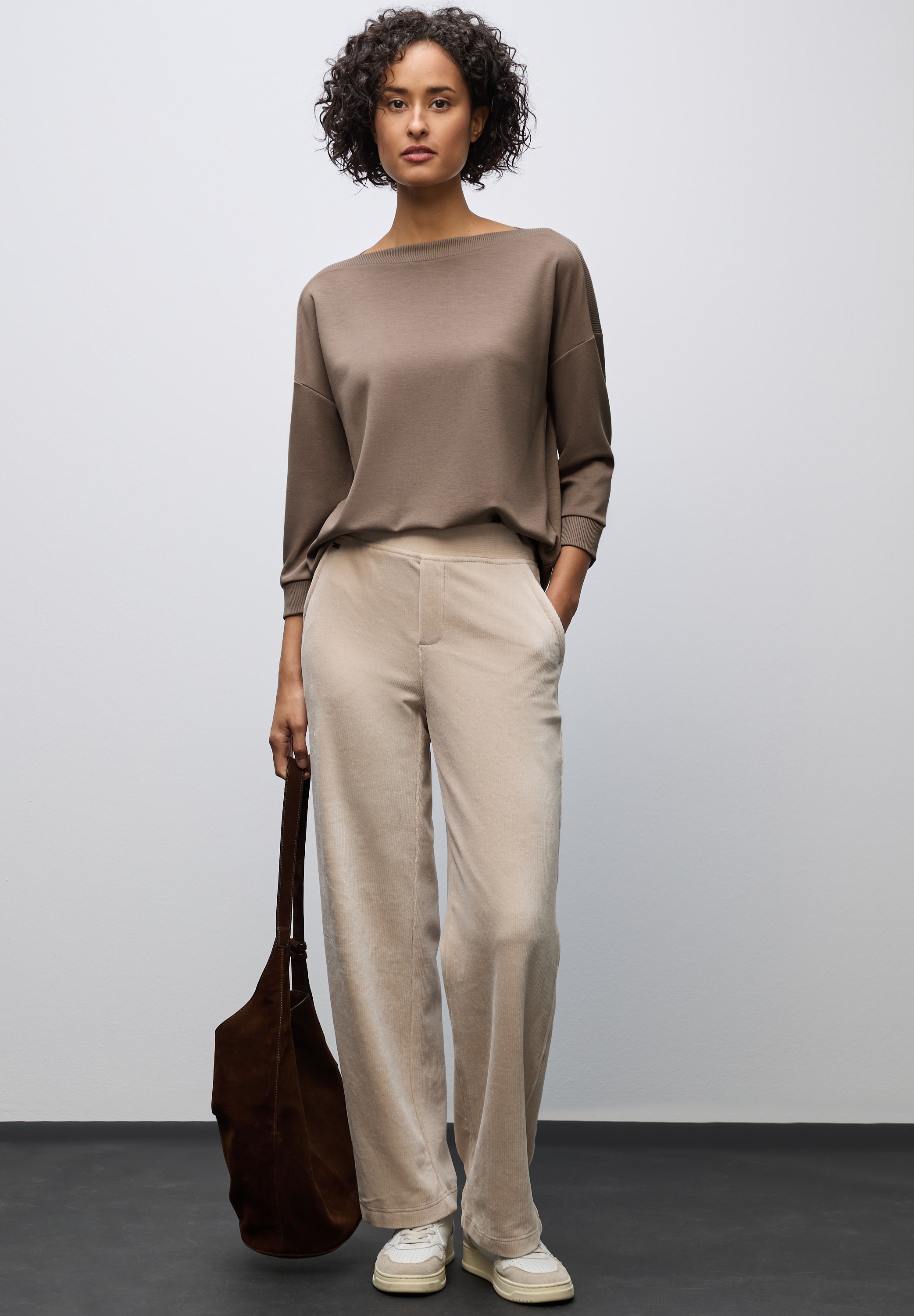 STREET ONE 3/4-Arm-Shirt, Strick-Shirt mit U-Boot-Ausschnitt
