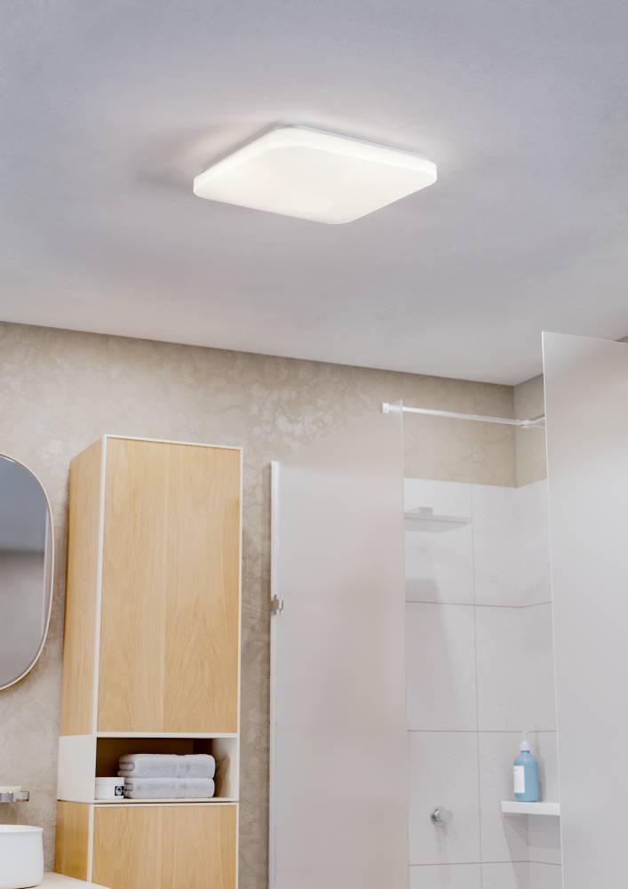 EGLO LED Deckenleuchte »FRANIA Deckenlampe, weiß, geringe Aufbauhöhe, 1x14,6 Watt, Büro, IP44«, 1 flammig, Leuchtmittel LED-Board | LED fest integriert, Wohzimmer, Küche, Esszimmer, Flur, modern, 1600 Lumen, 30x30x7cm