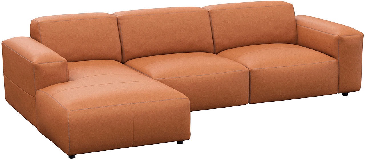 FLEXLUX Ecksofa »Lucera bequem und komfortabel durch hochwertigen Sitzaufbau, L.Form«, modern & anschmiegsam, Kaltschaum, Stahl-Wellenunterfederung