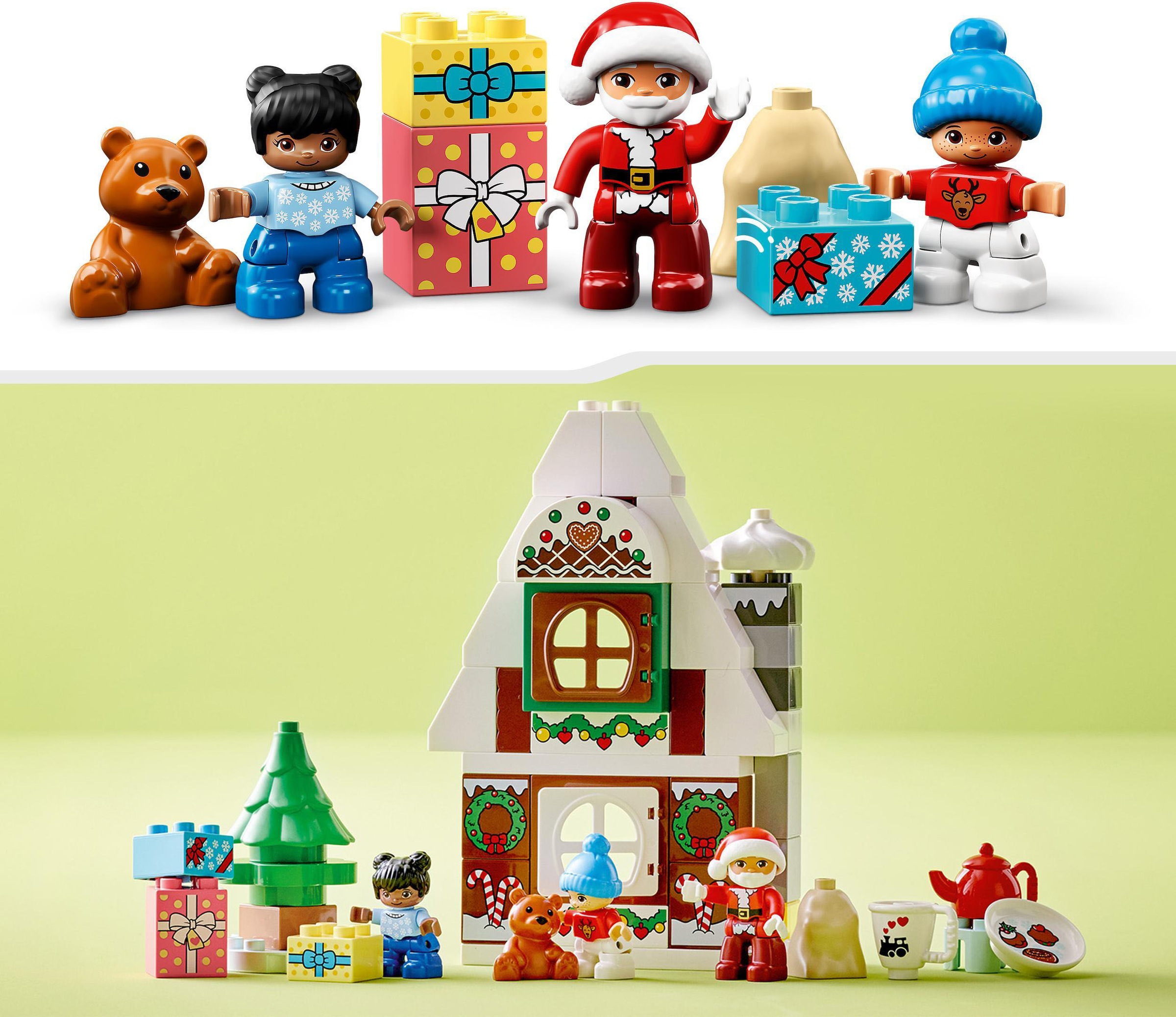 LEGO® Konstruktionsspielsteine »Lebkuchenhaus mit Weihnachtsmann (10976), LEGO® DUPLO«, (50 St.)