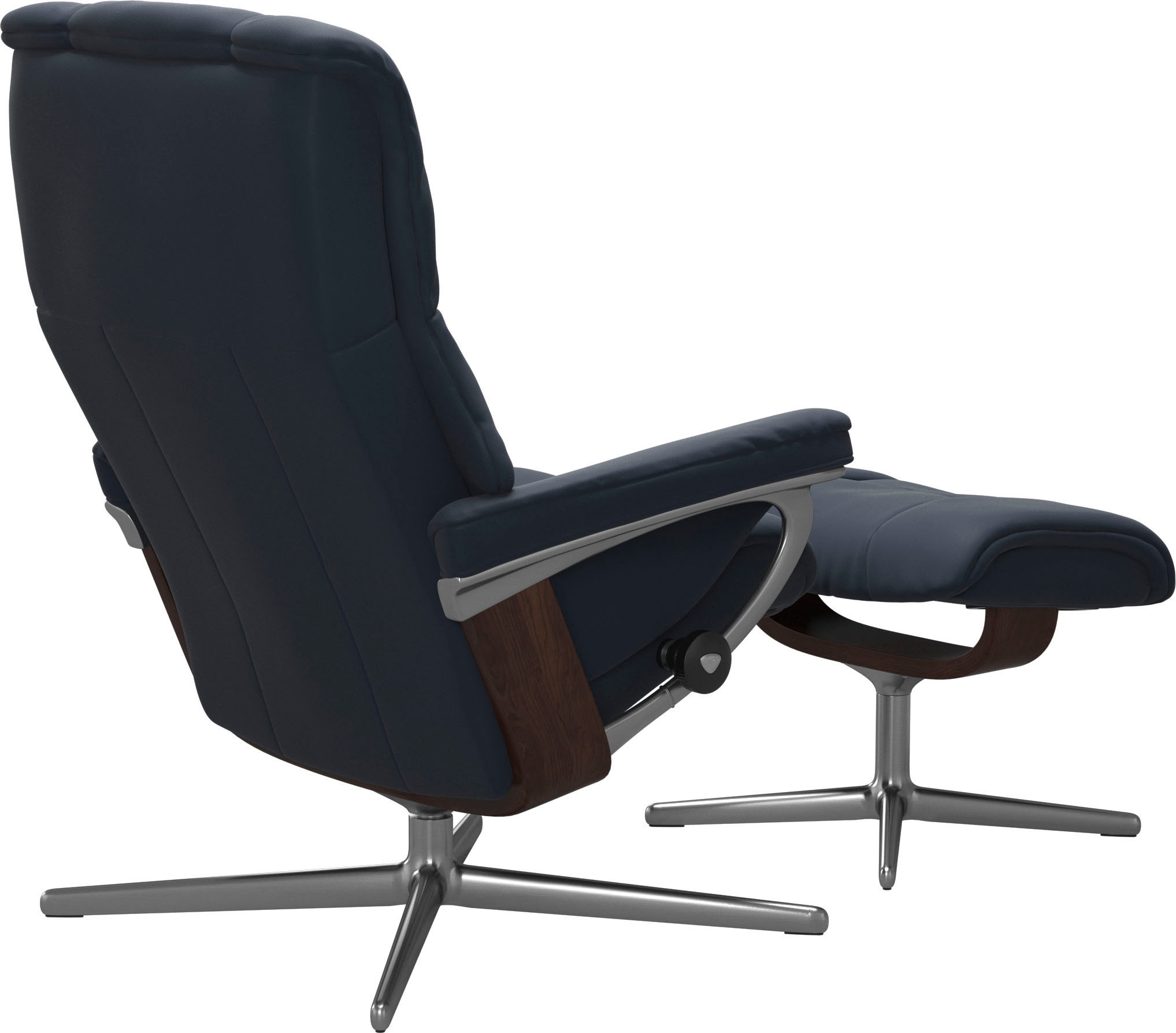 Stressless® Relaxsessel »Mayfair«, (Set, Relaxsessel mit Hocker), mit Hocker, mit Cross Base, Größe S, M & L, Holzakzent Braun