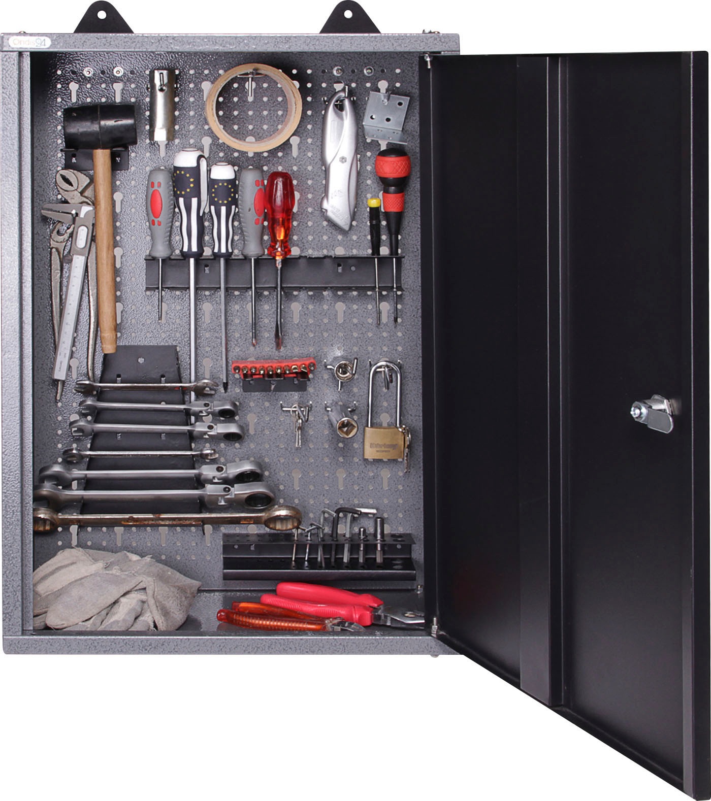 ONDIS24 Werkstatt-Set, 2x Werkbank, 2x Werkzeugwand, 3x Hängeschrank