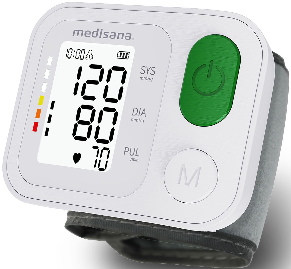 MEDISANA Handgelenk-Blutdruckmessgerät "BW 345"weiß, B:2,55cm H:6,59cm T:8,39cm, Blutdruckmessgeräte, Ampelfarbskala, LC-Display, hochwertig, mit