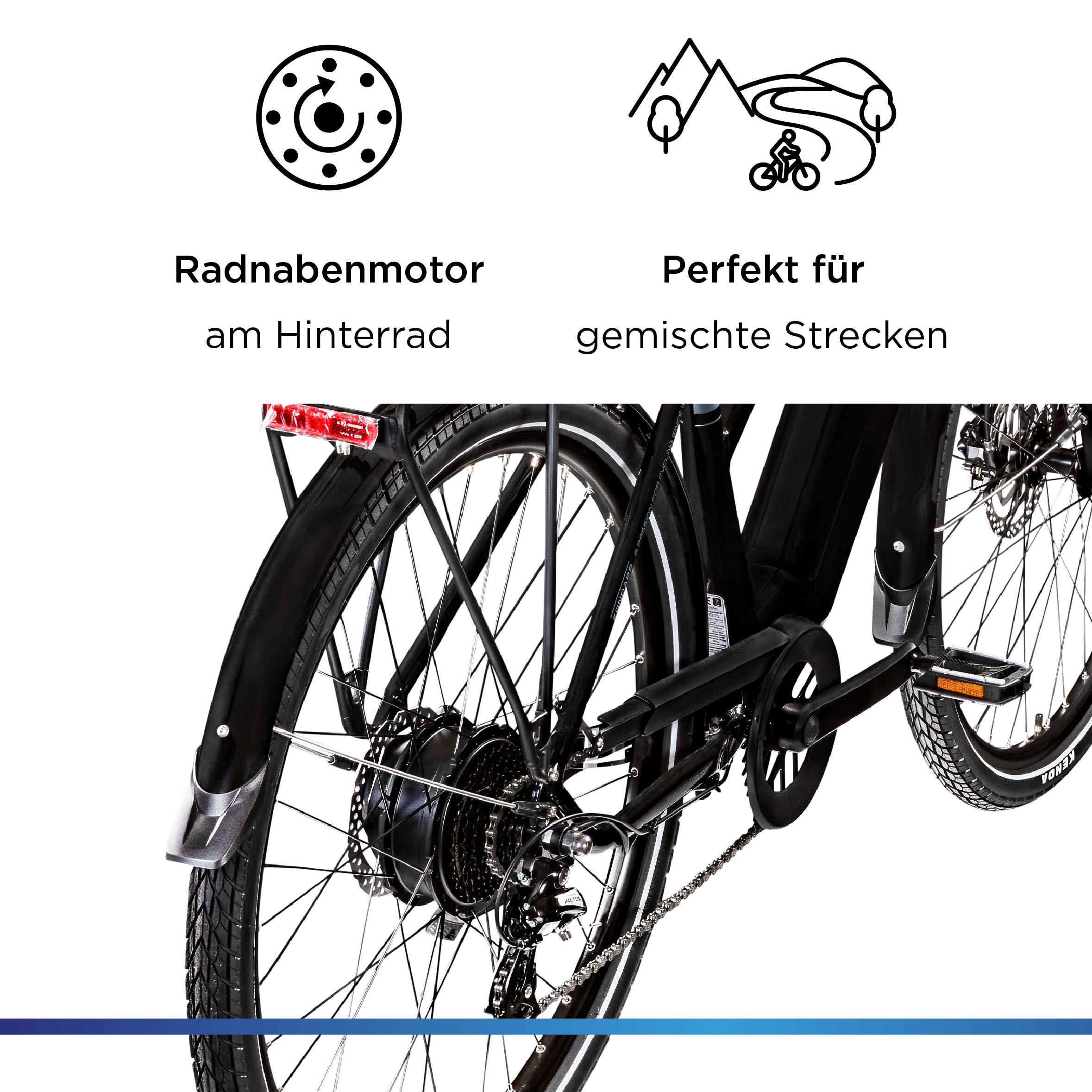 Zündapp E-Bike »Z810«, 24 Gang, Shimano, Altus RD-M310, Heckmotor 250 W, Pedelec, Elektrofahrrad für Damen