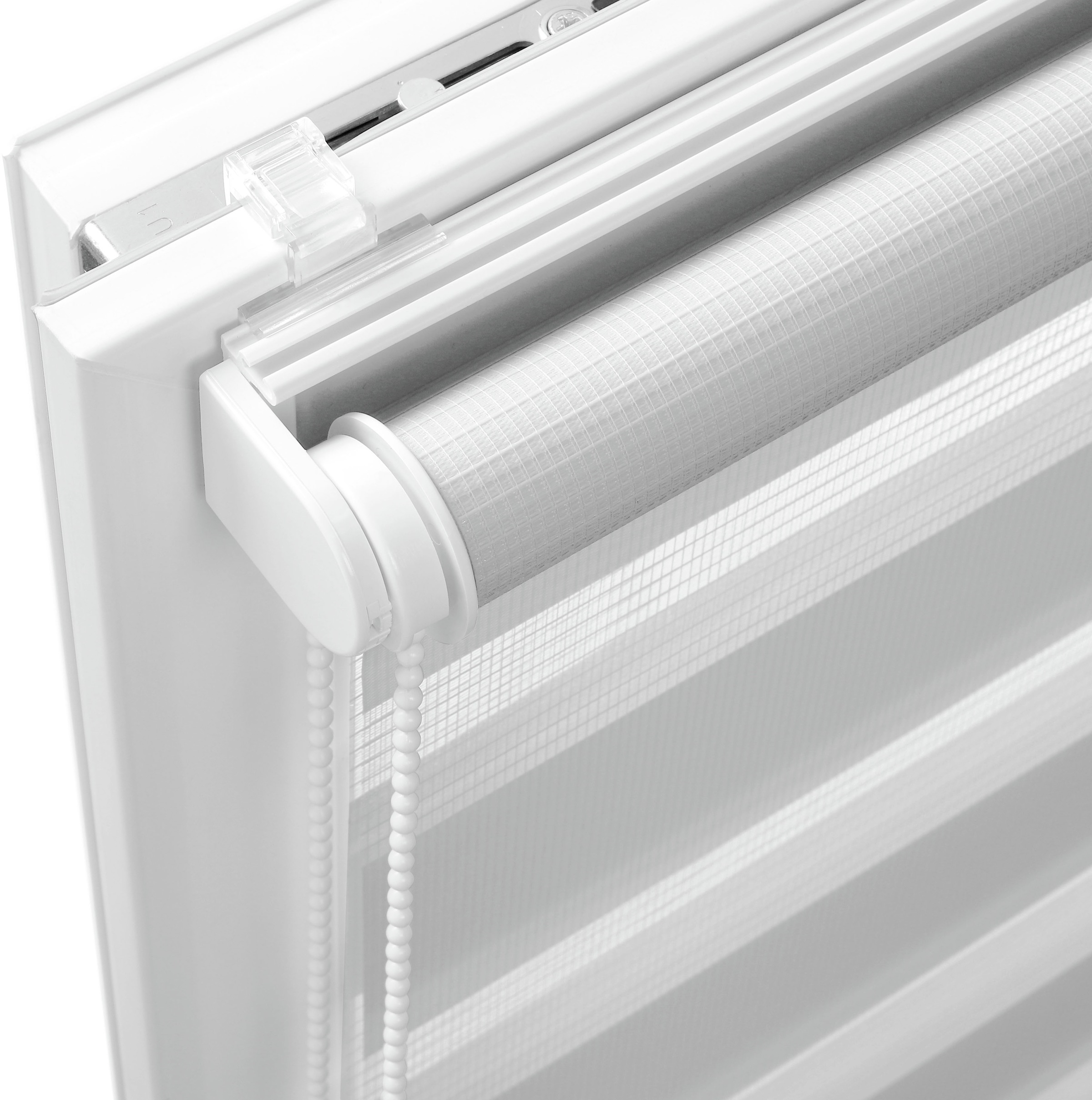 Gardinia Exklusiv Doppelrollo »EASYFIX«, transparent, Sichtschutz, mit Bohren, freihängend, Rollo vormontiert auf Montageschiene