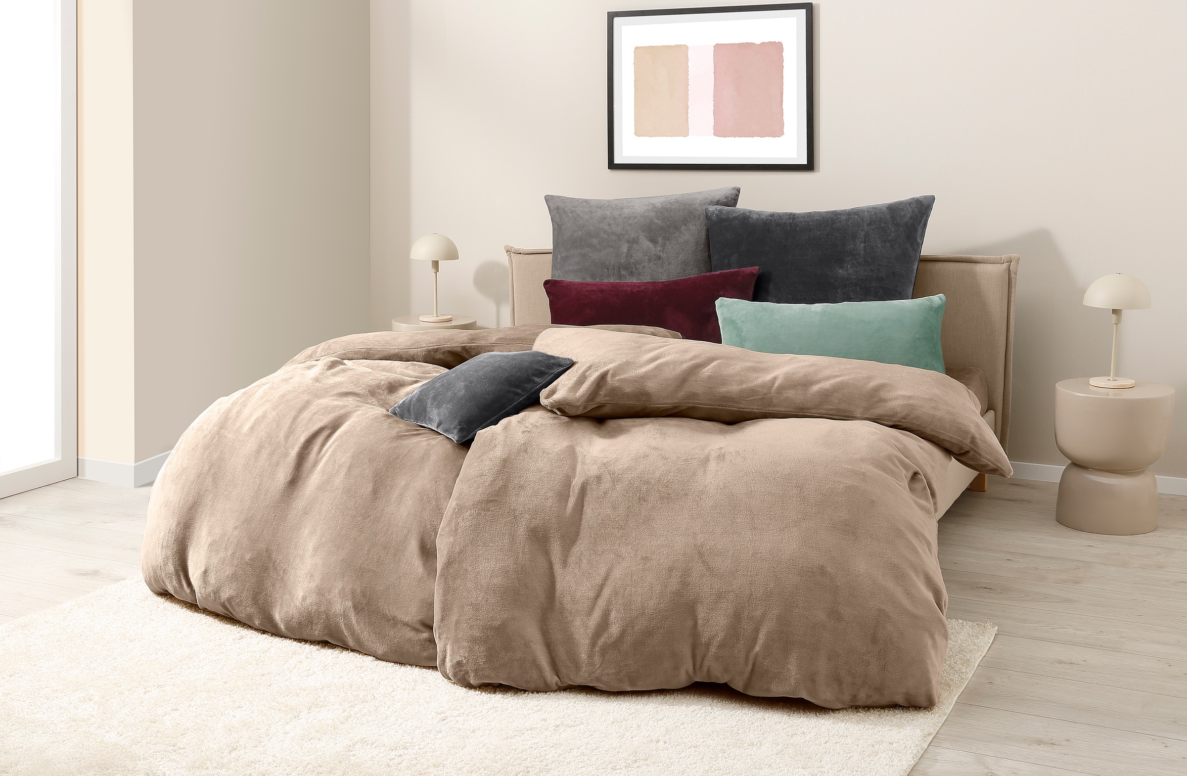 Thumbnail - my home Kissenbezug "Desner3" Kissenhülle mit Reißverschluss, Cashmere-Touch, kuschelig & weich