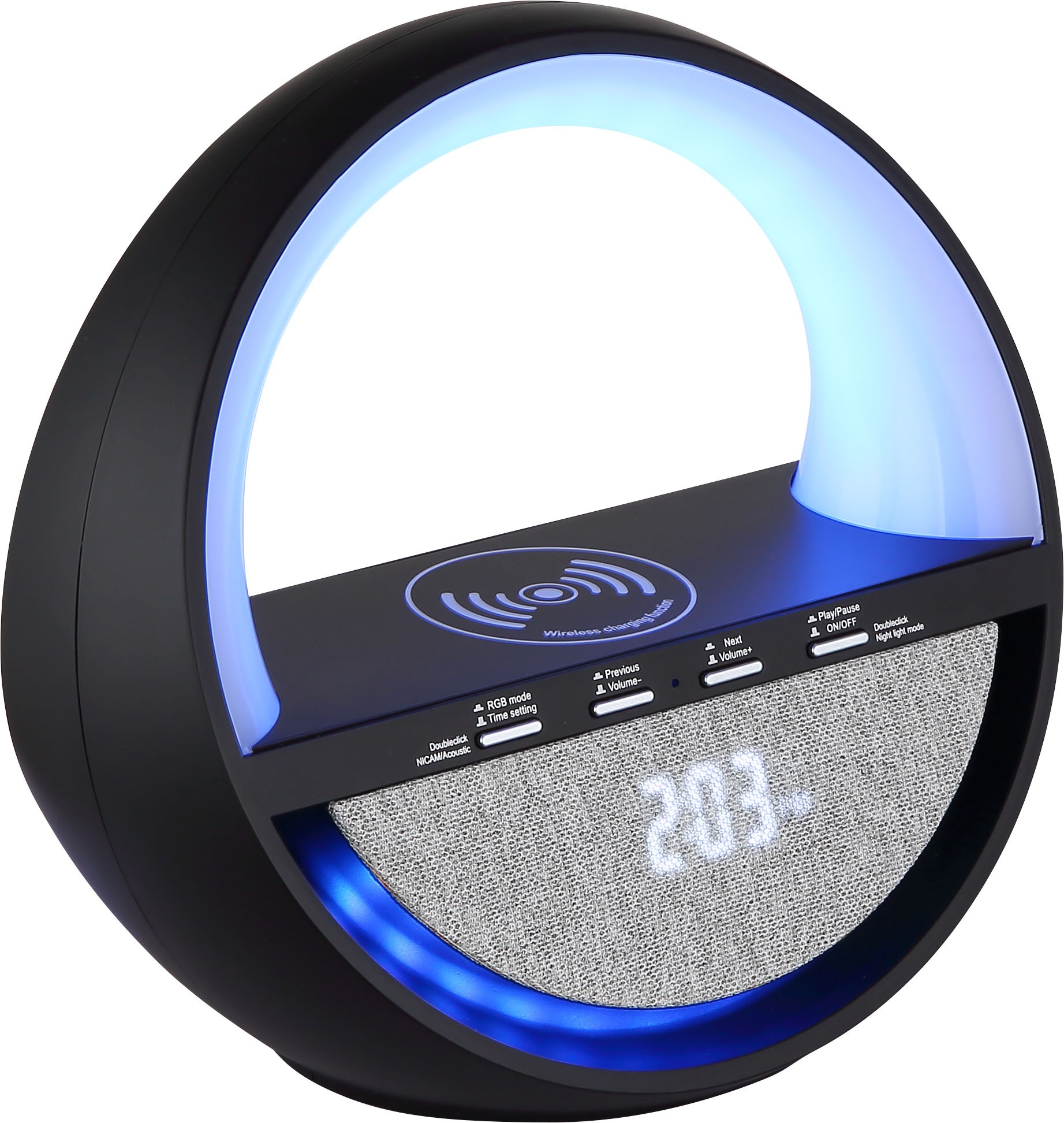 GLOBO LIGHTING Tischleuchte »SOUNDRA« LED-Modul 1 Stk. RGB Tischleuchte mit Touchdimmer, Bluetooth & Akku, USB-C