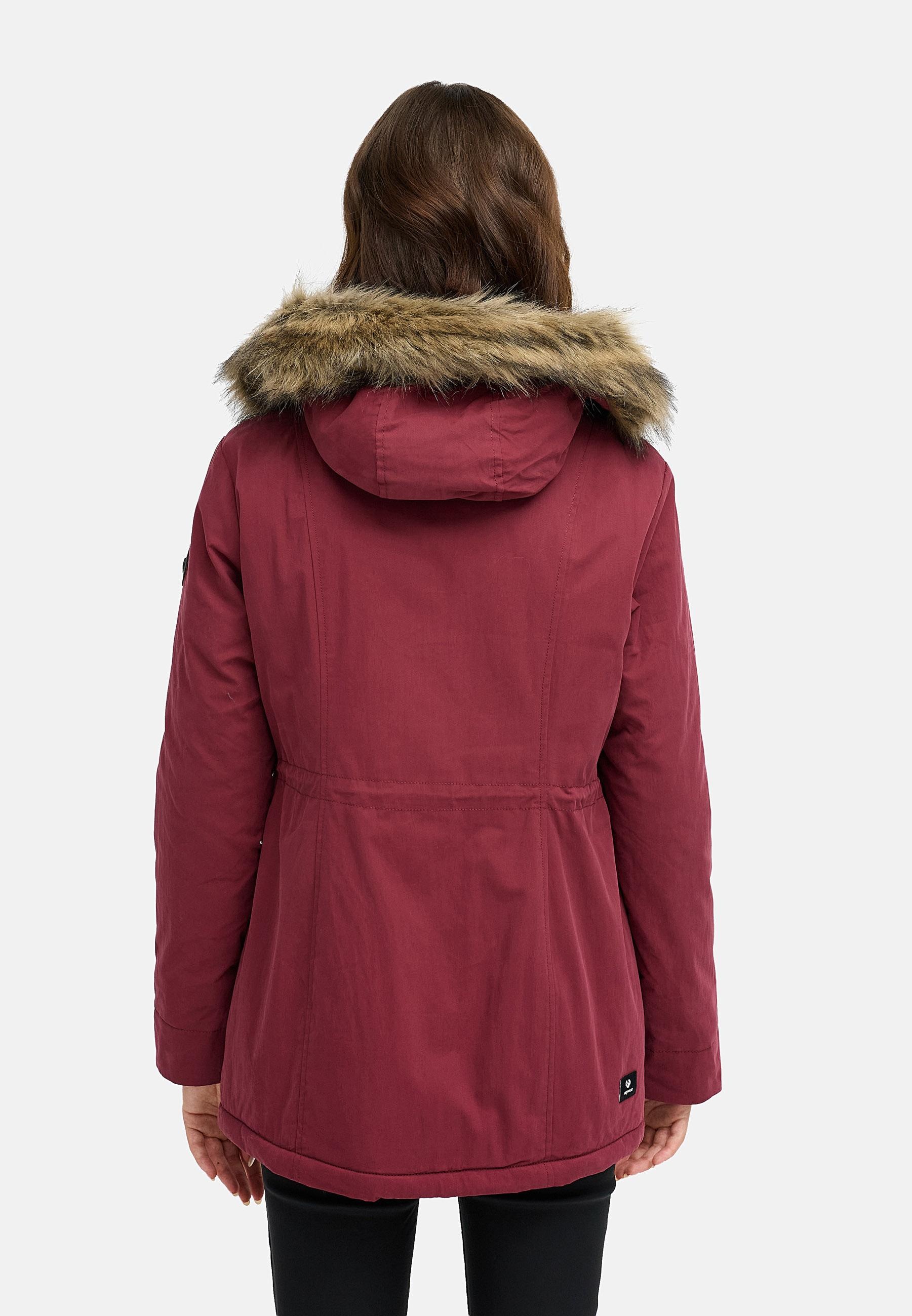 Ragwear Kurzmantel »Monadetta Warm«, Kurzer Wintermantel mit Kunstfellbesatz