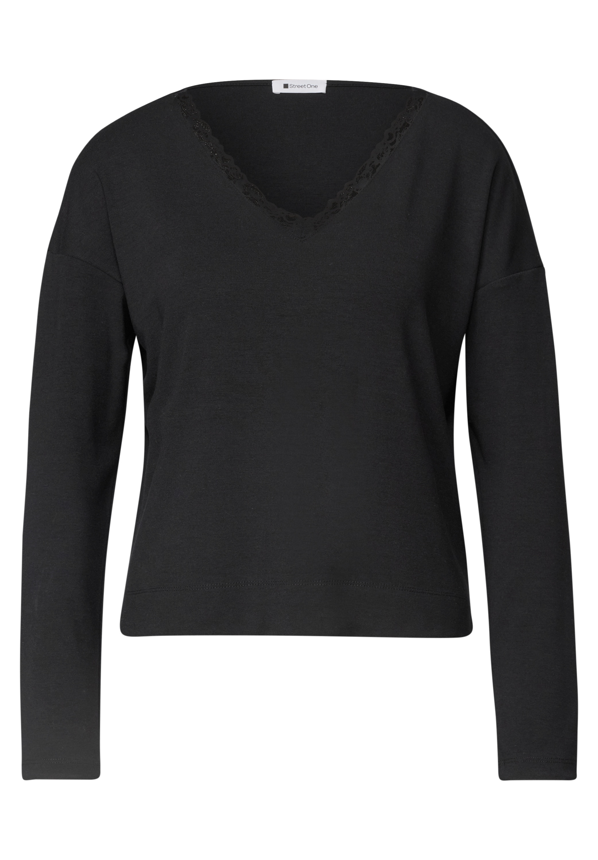 STREET ONE Langarmshirt aus softem Materialmix