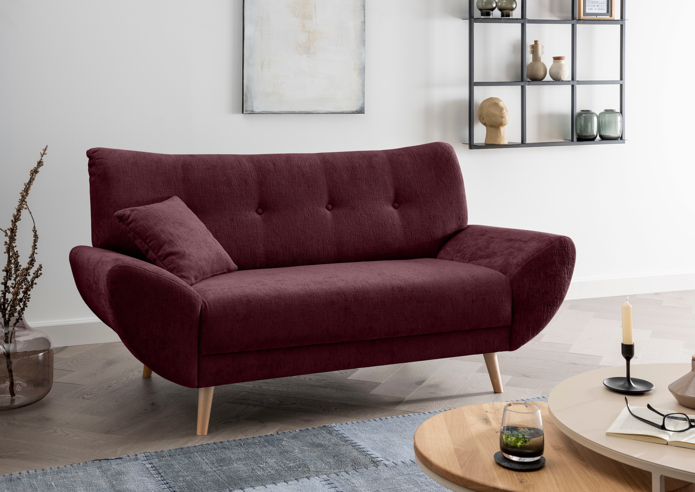 Home affaire 2-Sitzer "Basta komfortable Wellenunterfederung, Breite 174cm"