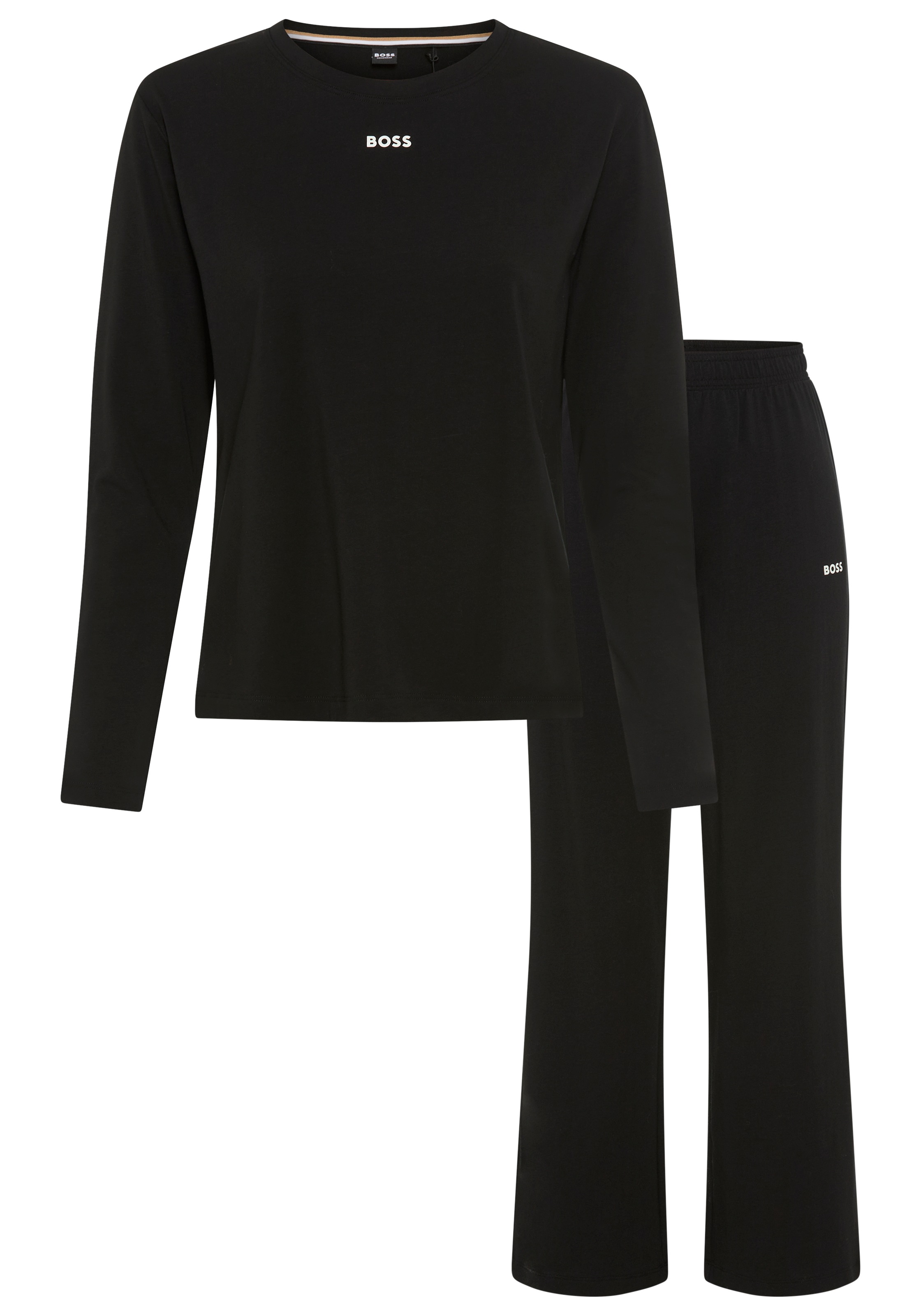 BOSS Schlafanzug Set, 2 Stk. tlg., Rundhalsausschnitt, elastischer Bund, Lo günstig online kaufen