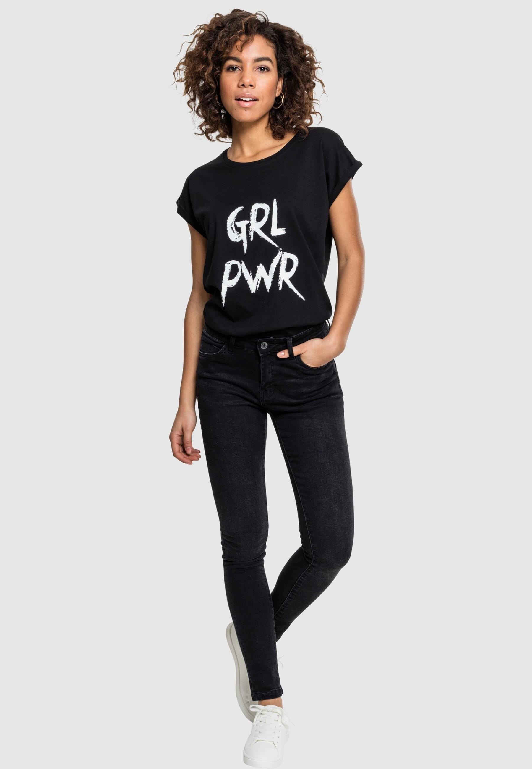 MisterTee T-Shirt »MisterTee Damen Ladies GRL PWR Tee«, (1 tlg.)