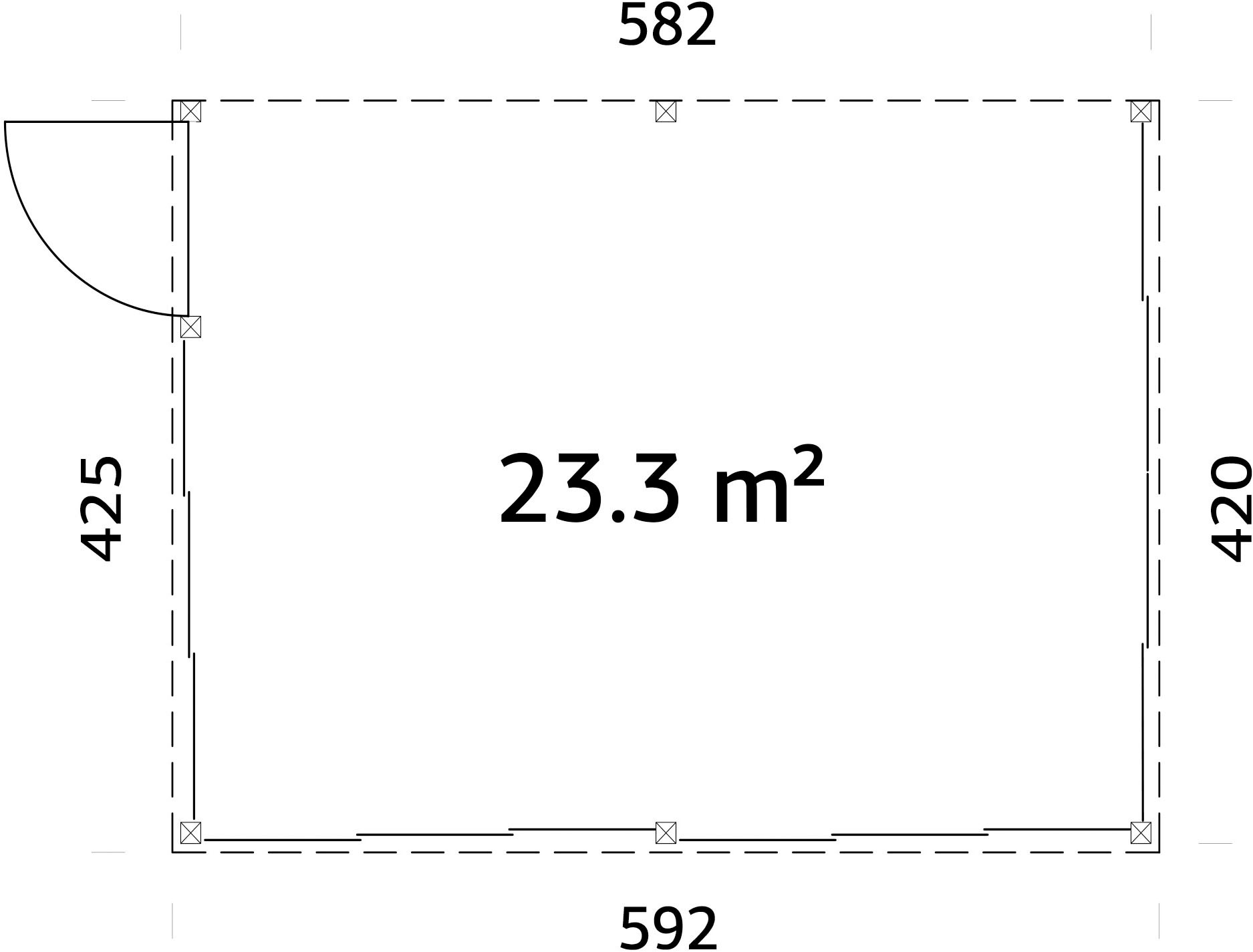 Palmako Holzpavillon »Lumi 23,3 m² Slide« BxTxH: 592x425x276 cm