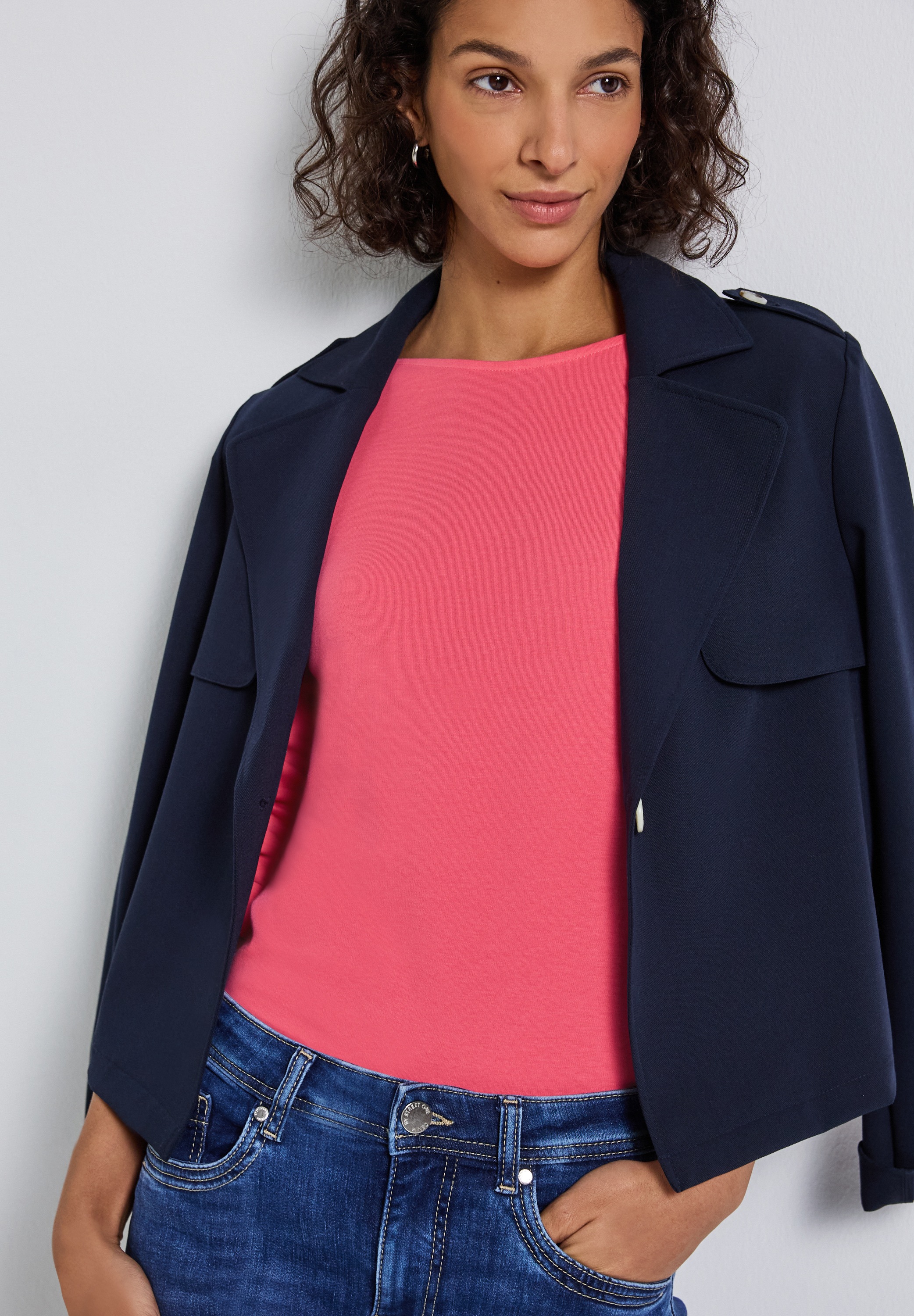 STREET ONE 3/4-Arm-Shirt, U-Boot-Ausschnitt und 3/4-Ärmel mit Bündchen günstig online kaufen